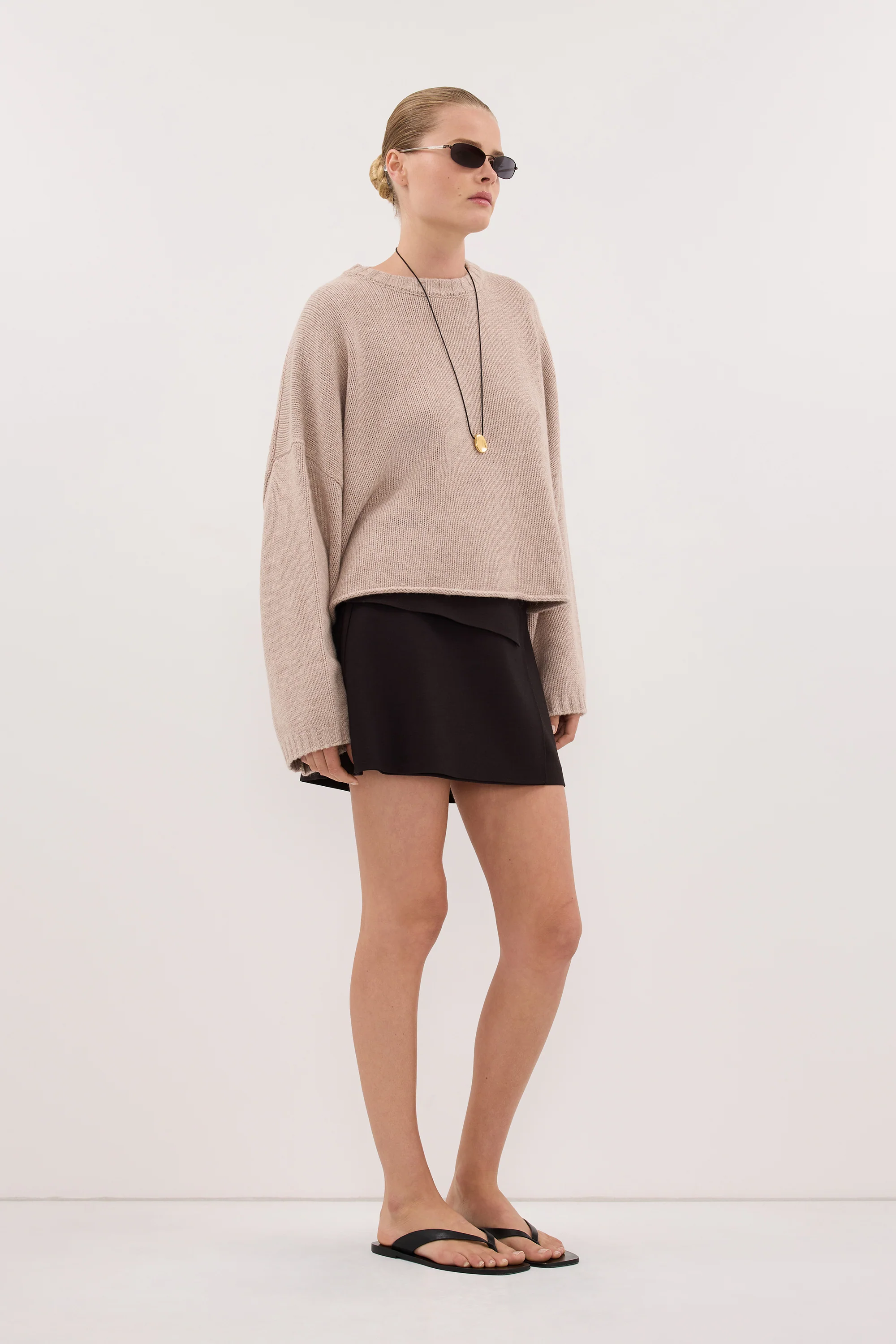 ADELINE OAT MARLE CREW KNIT JUMPER - Image 4