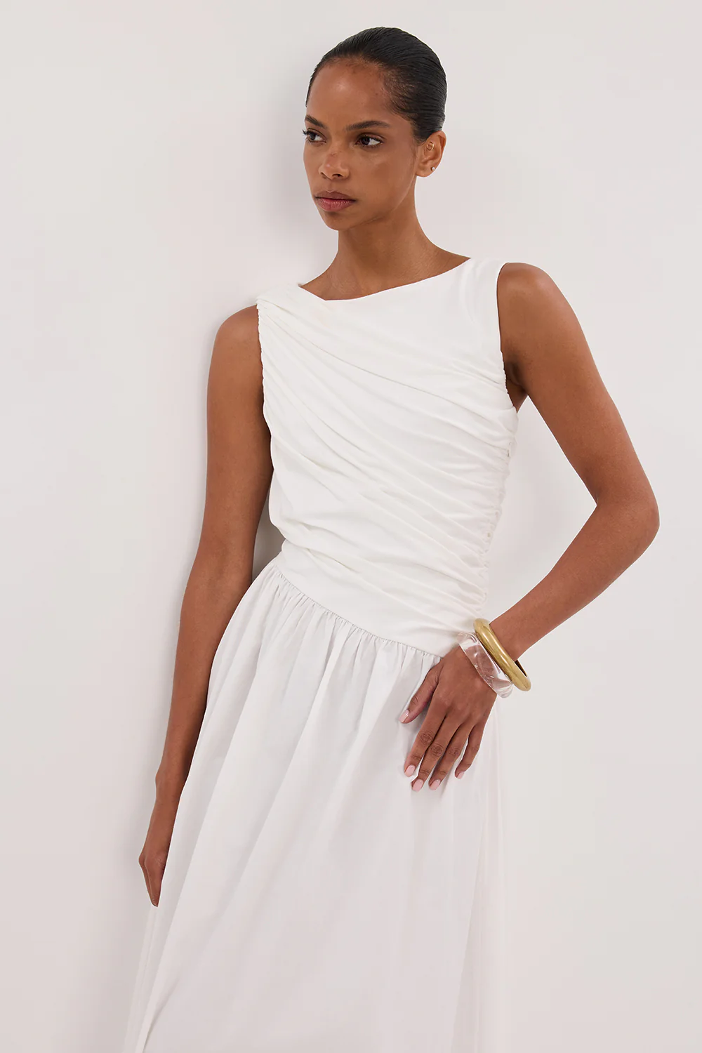 ALEXANDRA WHITE HYBRID MIDI DRESS - Image 2