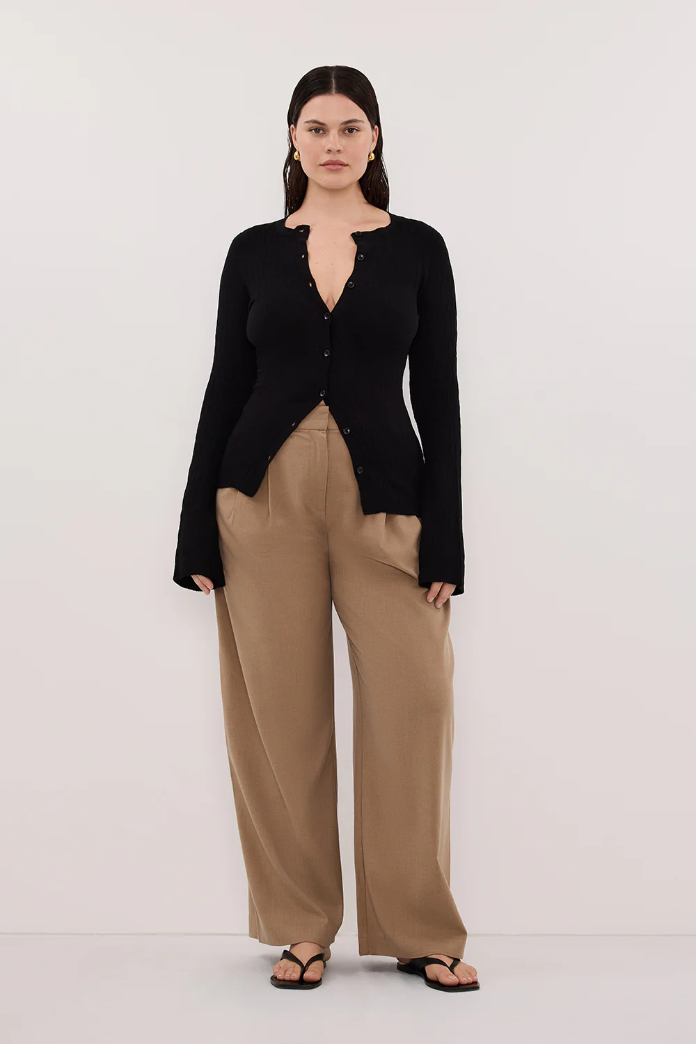 ALIAS BLACK LONG SLEEVE KNIT TOP - Image 6
