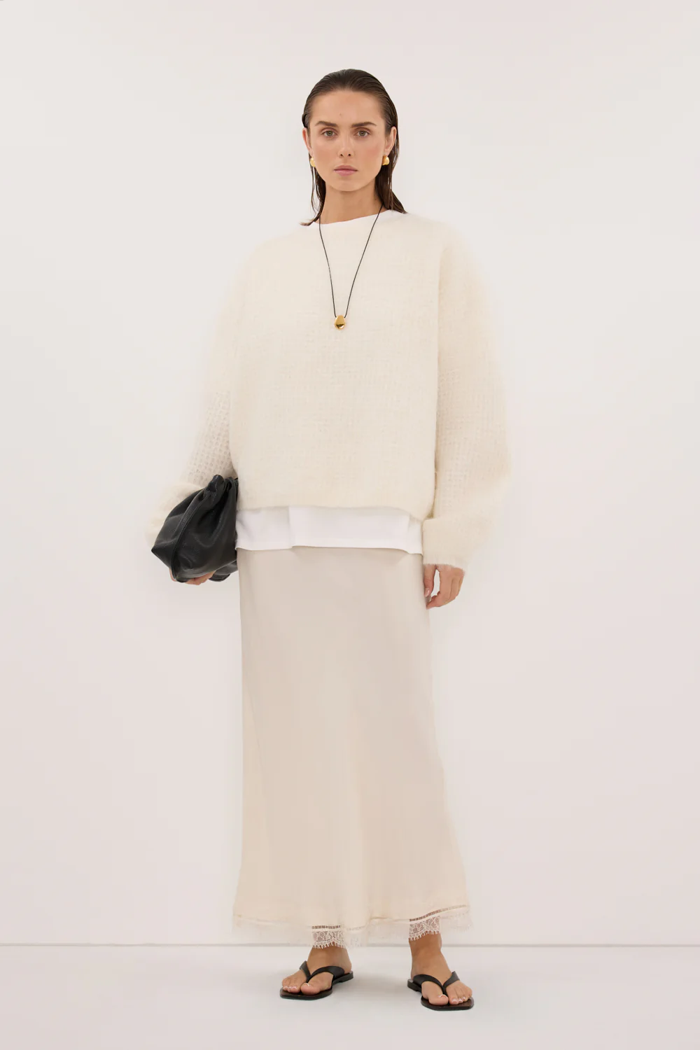 ALYSSA IVORY CREW NECK JUMPER