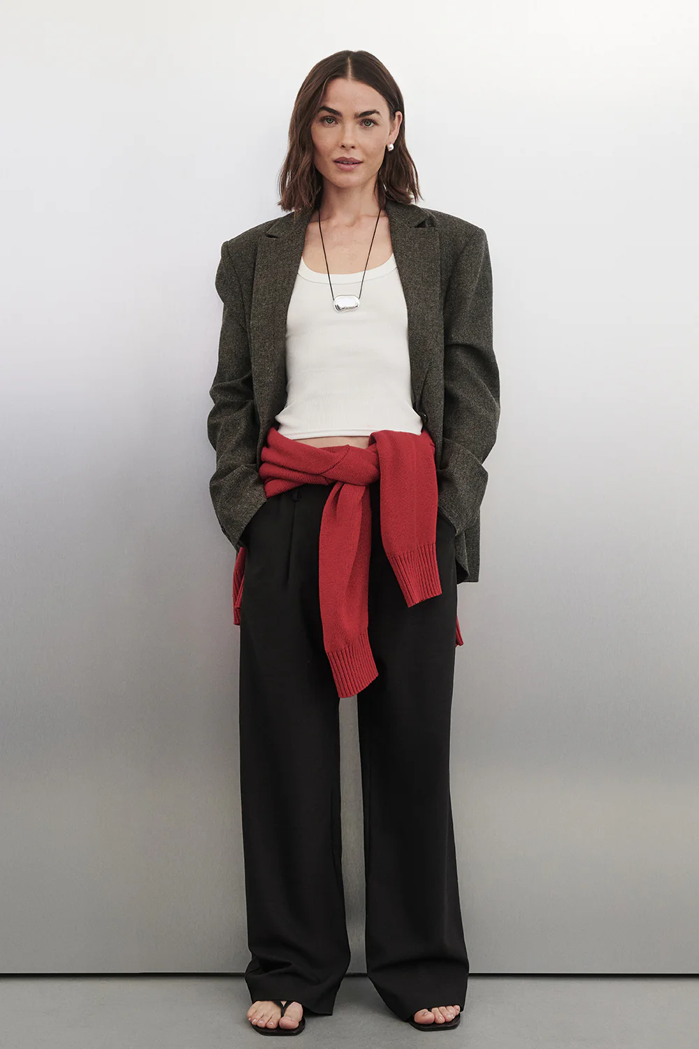 AMELIA MOCHA TEXTURED BLAZER - Image 2