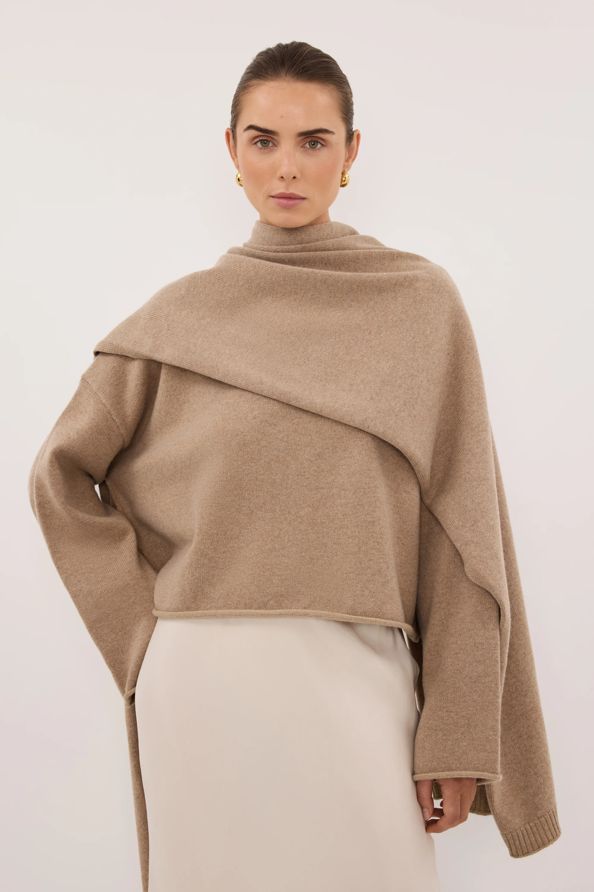 ANDIE OAT SCARF KNIT SWEATER - Image 3