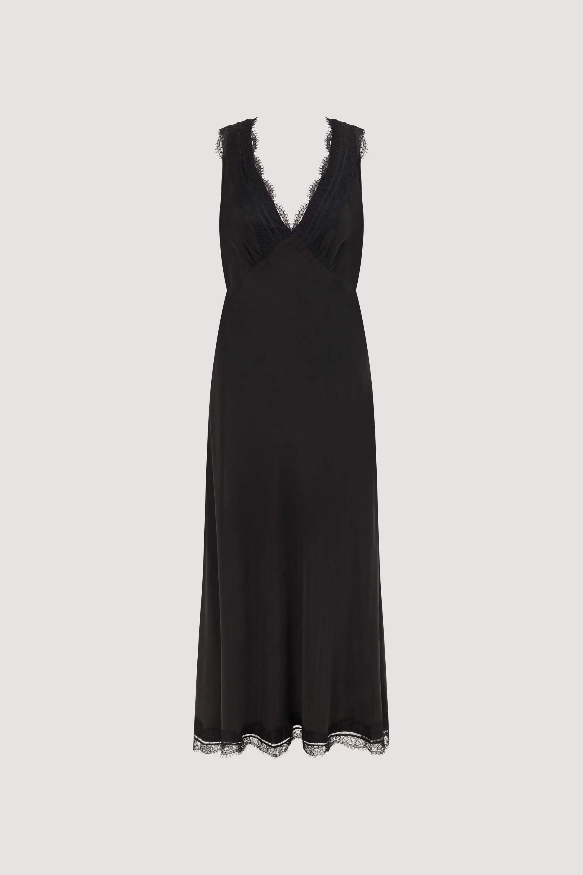 ANDREA BLACK CUPRO MIDI DRESS - Image 6