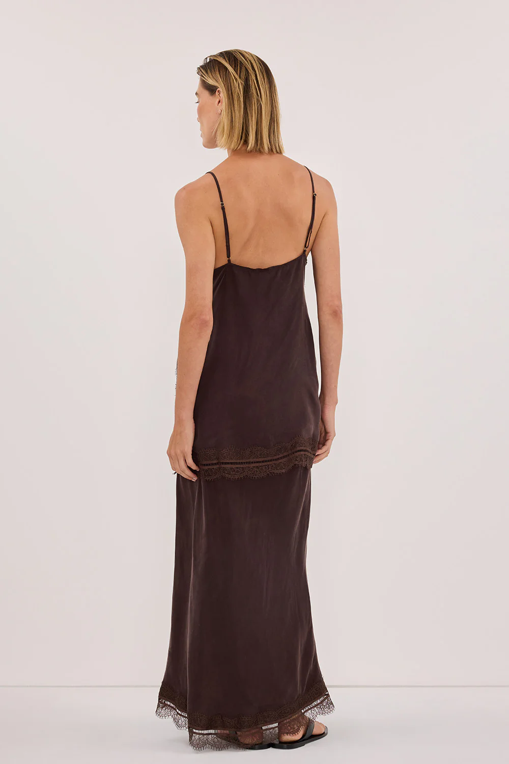 ANDREA PLUM CHOC CUPRO MIDI SKIRT - Image 4