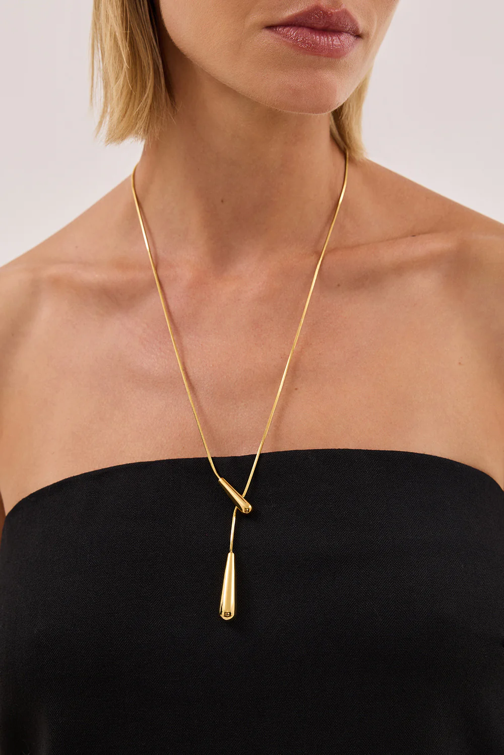 ANNA ROSSI GOLD DROP CHAIN NECKLACE - Image 3