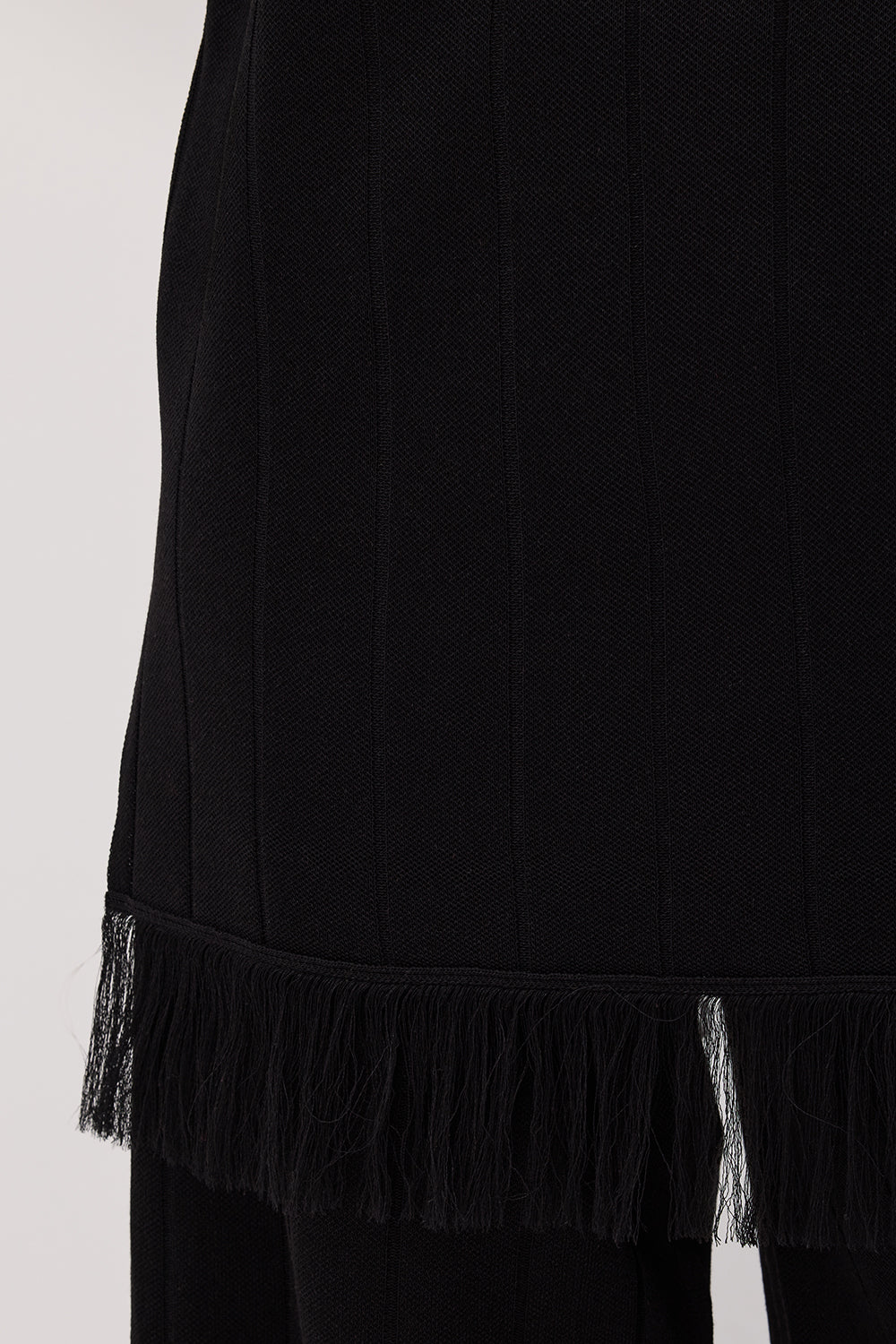 ARIA BLACK FRINGED KNIT PANT - Image 5
