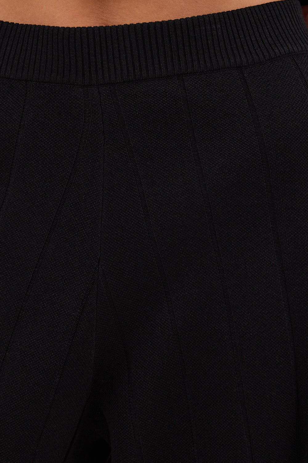 ARIA BLACK FRINGED KNIT PANT - Image 6