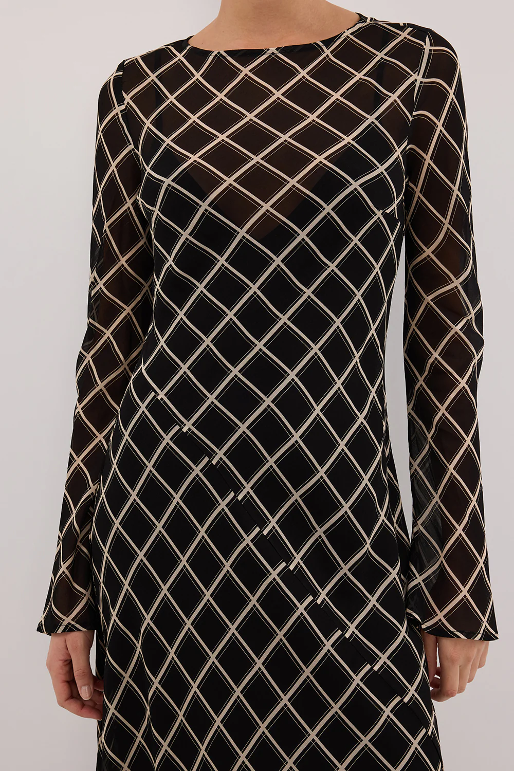 ARLINGTON BLACK LONG SLEEVE MIDI DRESS - Image 6