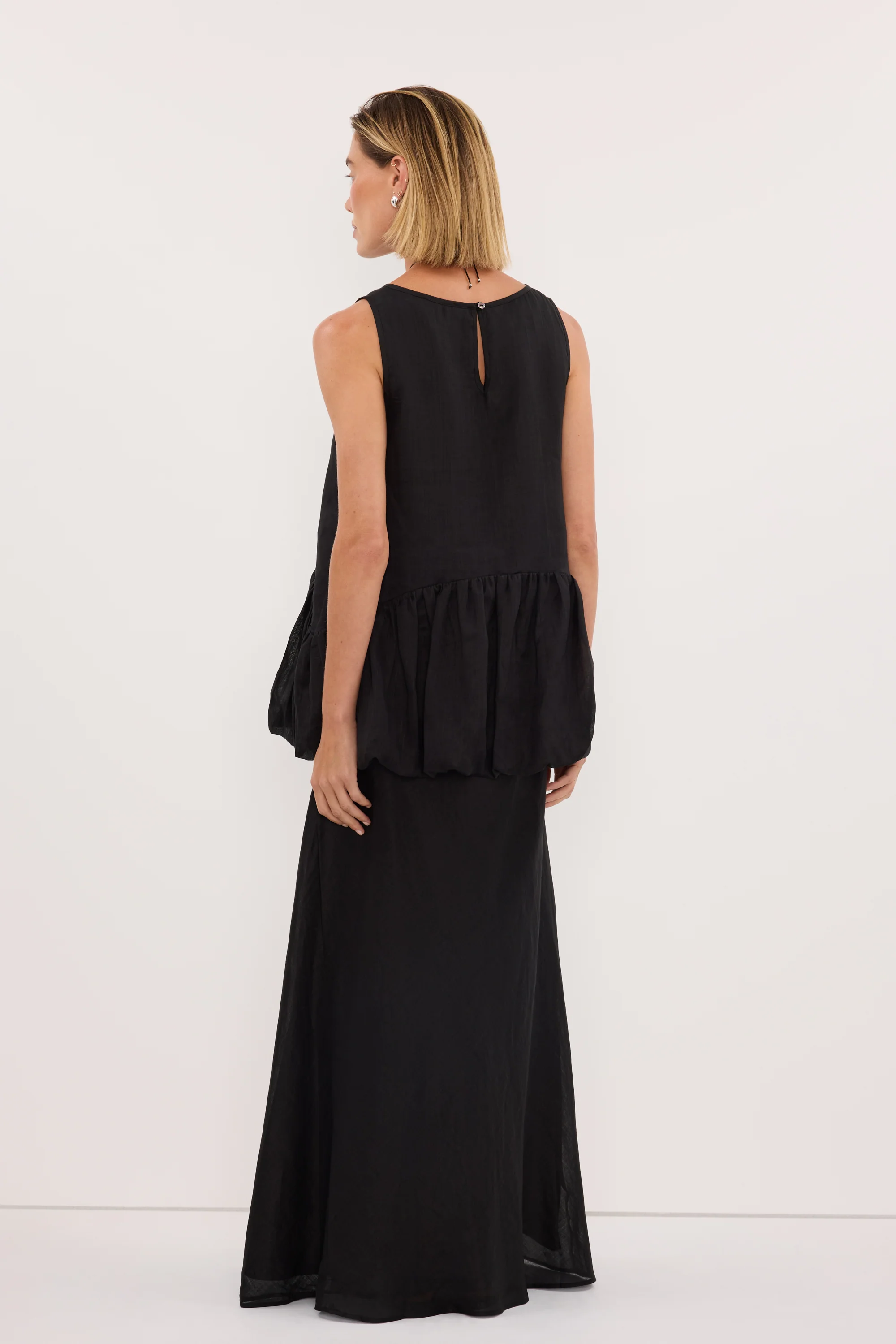 ARLO BLACK RAMIE DROP WAIST TOP - Image 4
