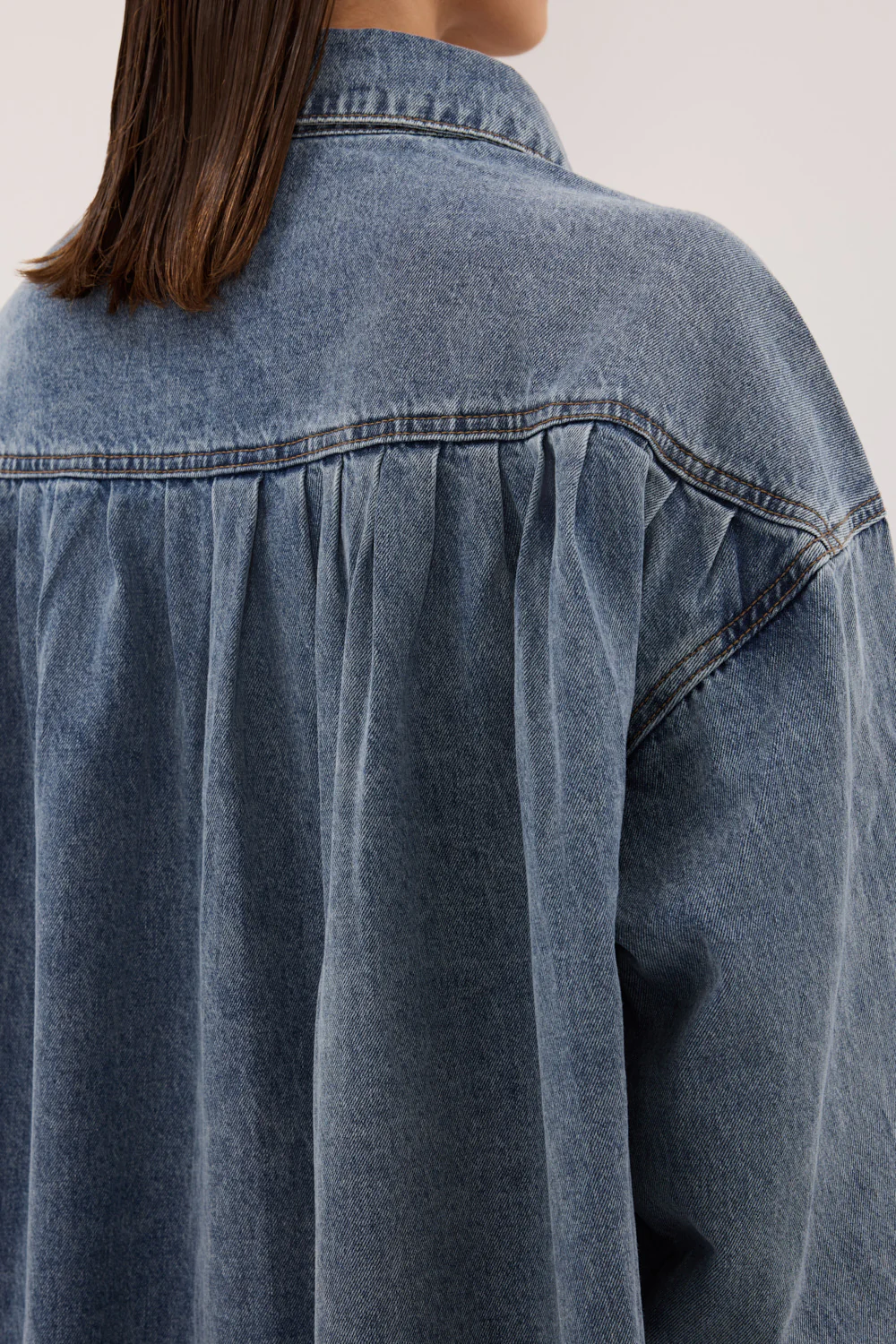 ASHTON CLASSIC BLUE OVERSIZED DENIM SHIRT - Image 5