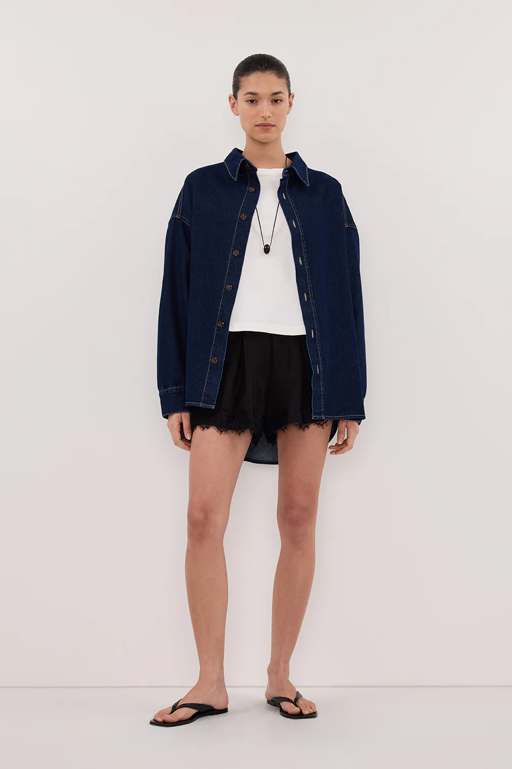 ASHTON INDIGO OVERSIZED DENIM SHIRT - Image 2