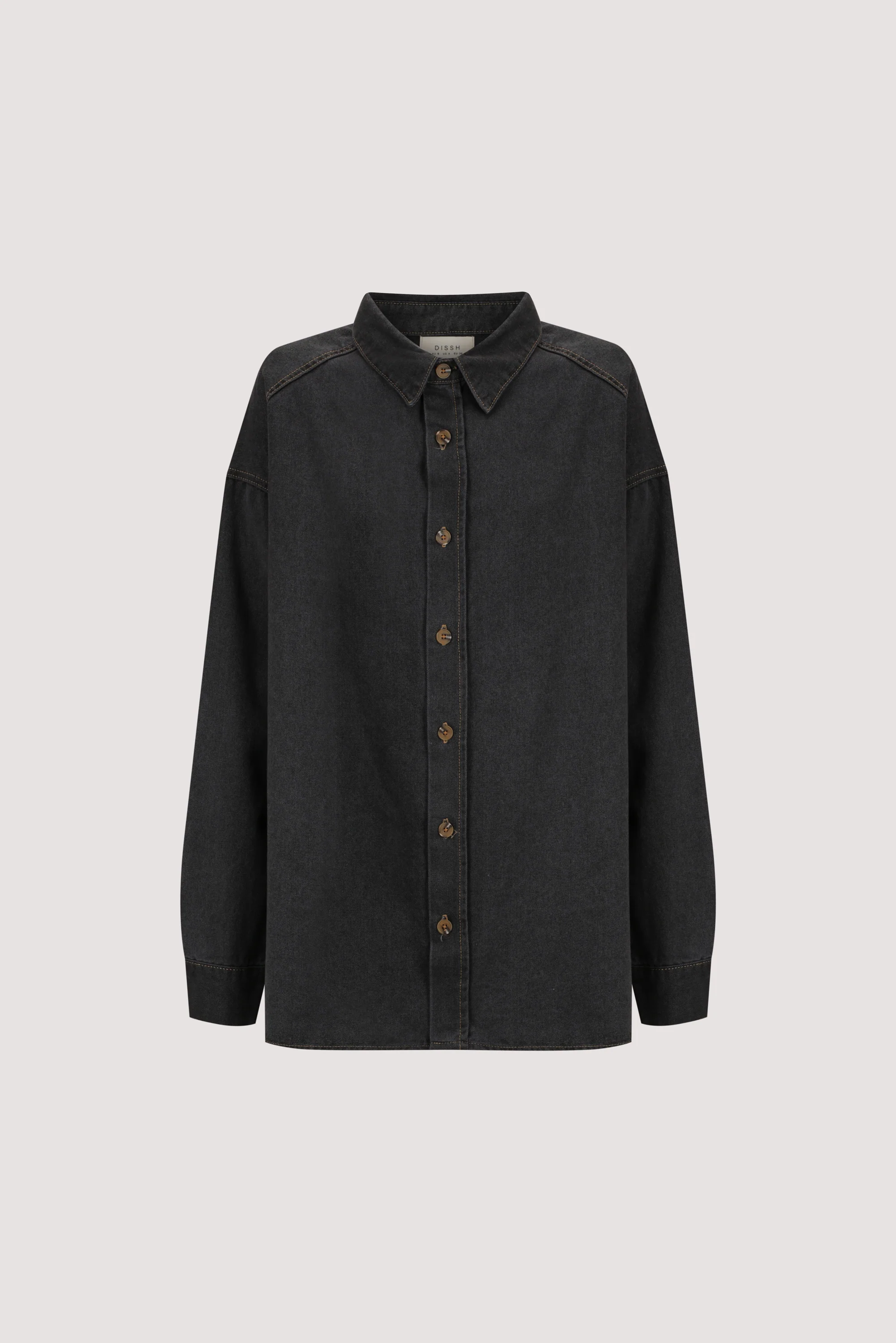ASHTON WASHED BLACK OVERSIZED DENIM SHIRT - Image 7