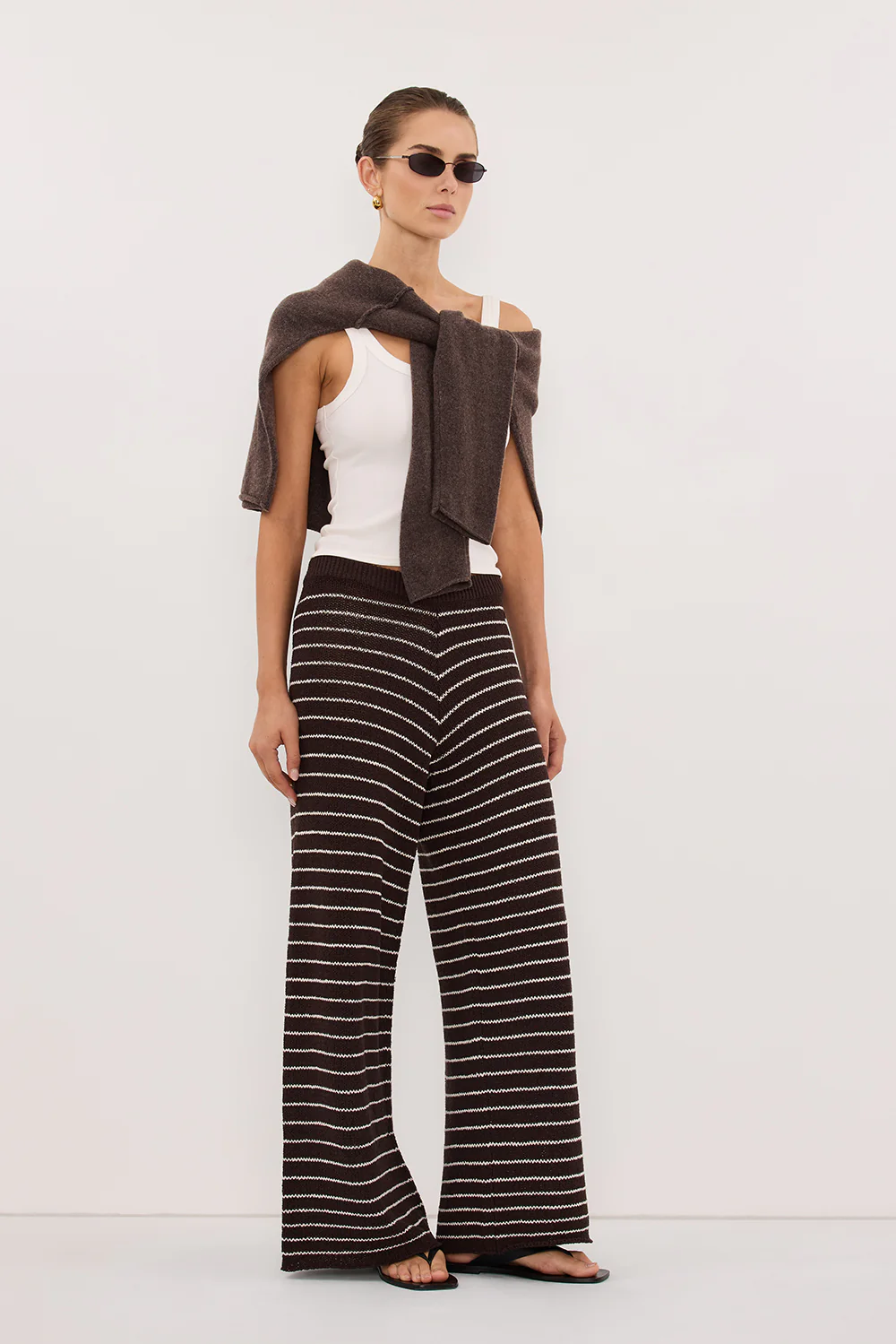 ASPEN CHOC STRIPE KNIT PANT - Image 3