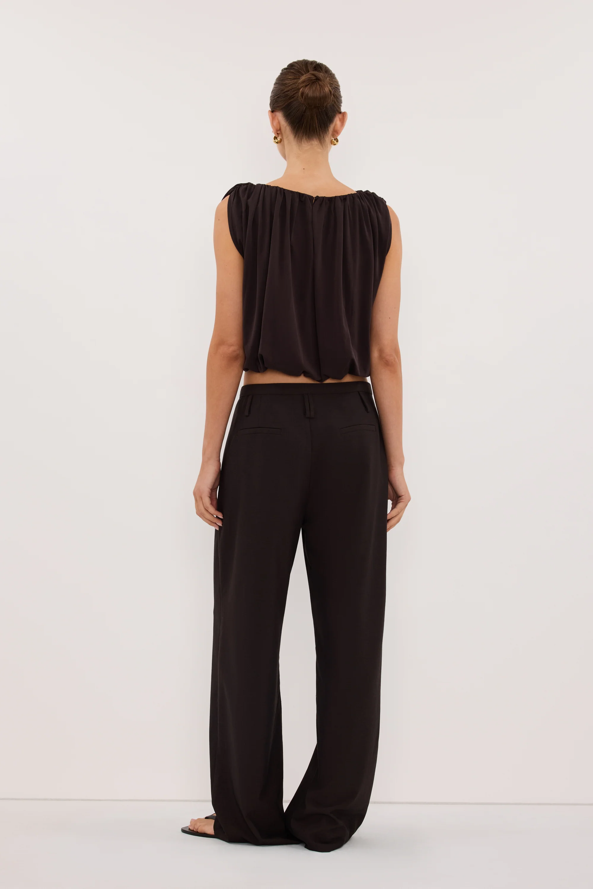 AVA BURNT CHOC SLEEVELESS MODAL BLEND TOP - Image 4