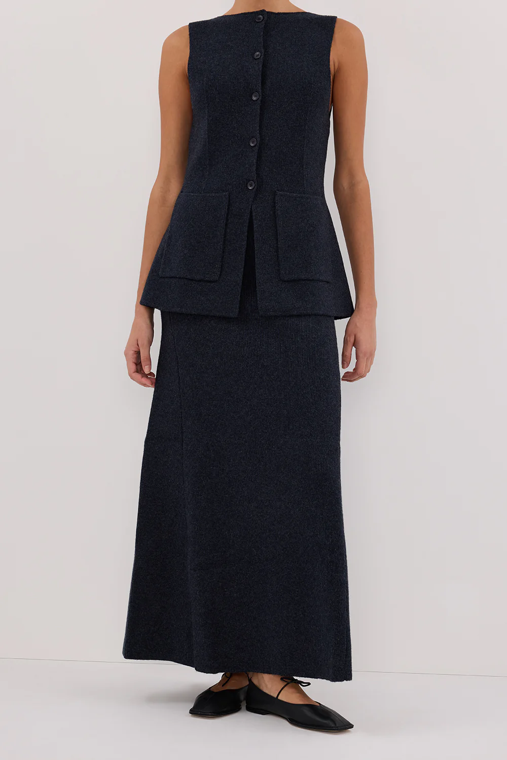 AVA INK LONGLINE KNIT MIDI SKIRT - Image 2