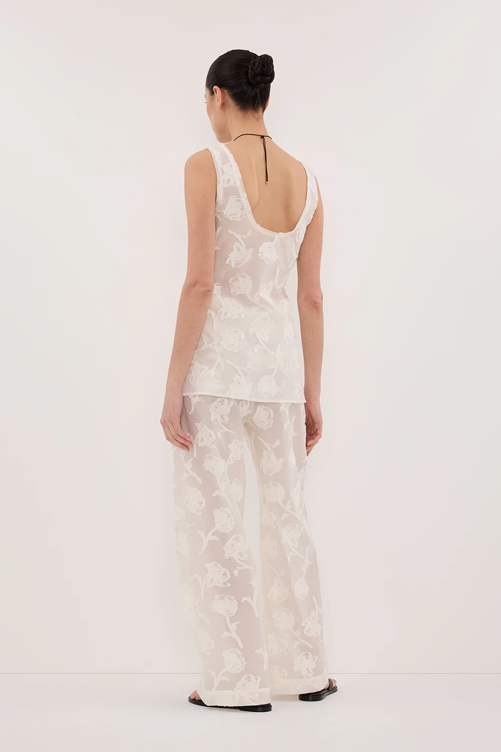 AZALEA OFF WHITE JACQUARD CAMI TOP - Image 4
