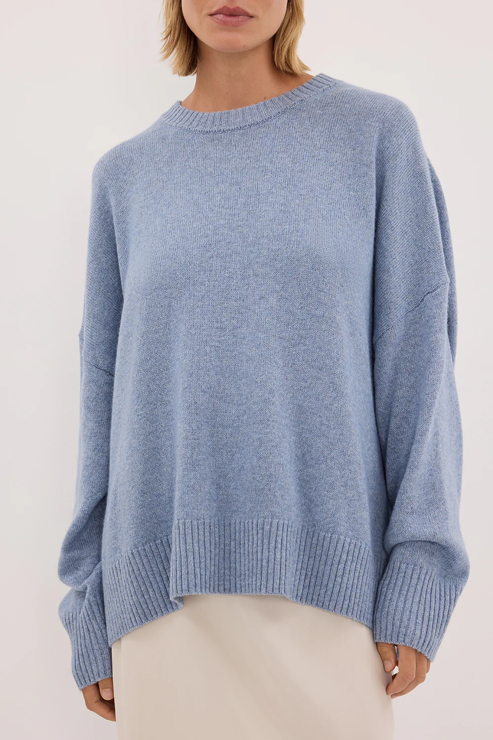 BELLA SKY BLUE CREW NECK KNIT JUMPER - Image 4