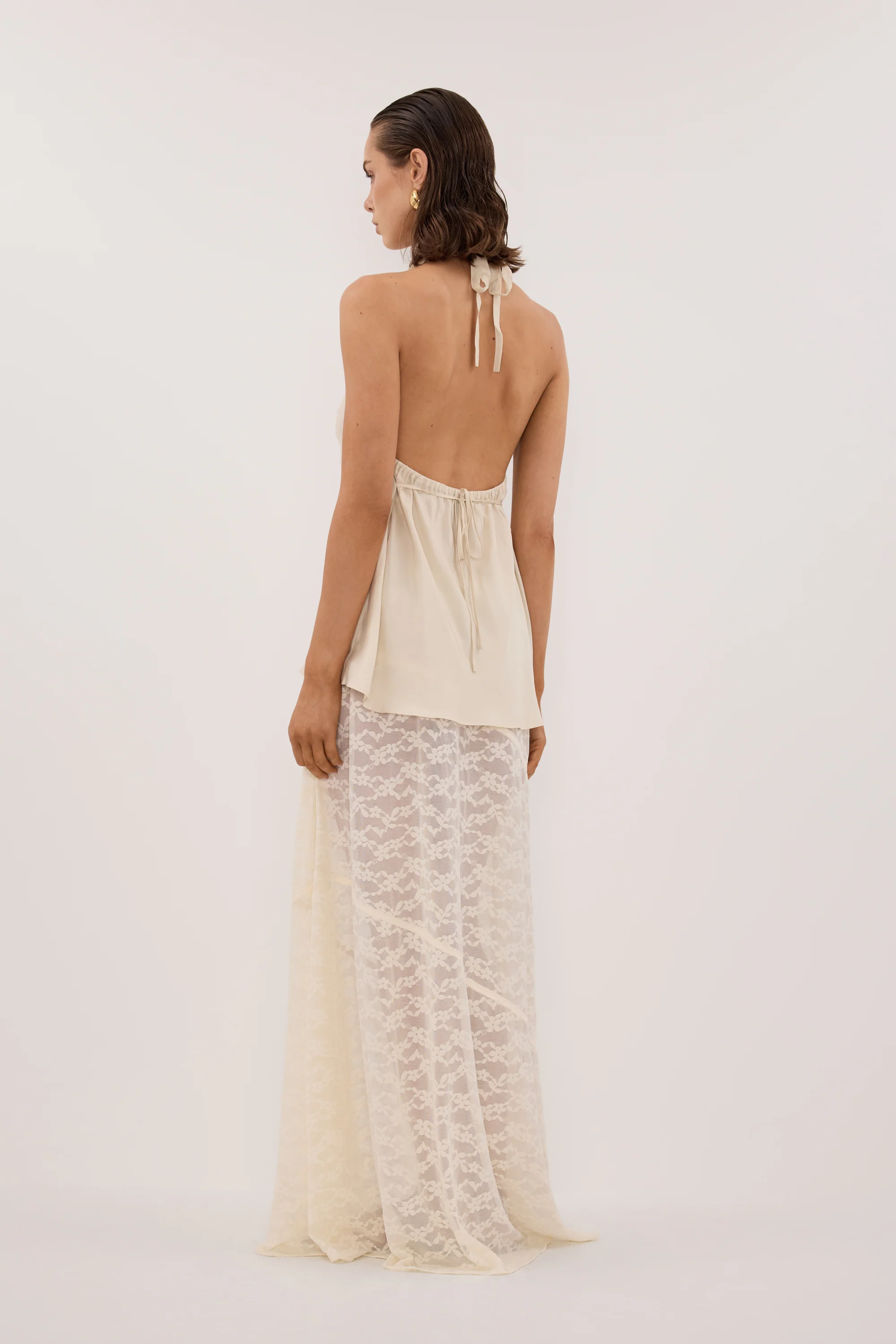 BELLE CREAM LACE MAXI SKIRT - Image 4