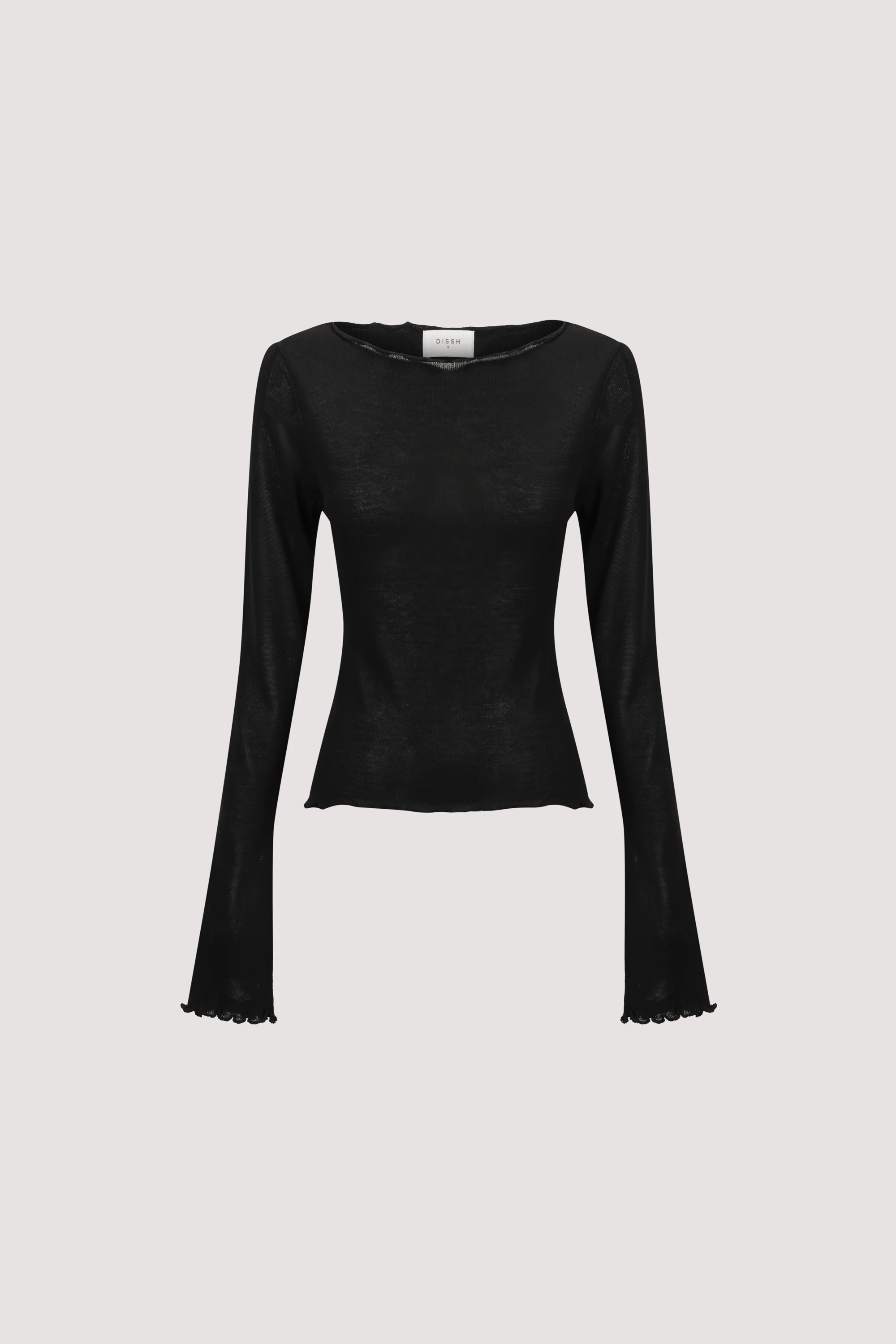 BLAKE BLACK LONG SLEEVE BOAT NECK KNIT TOP - Image 6
