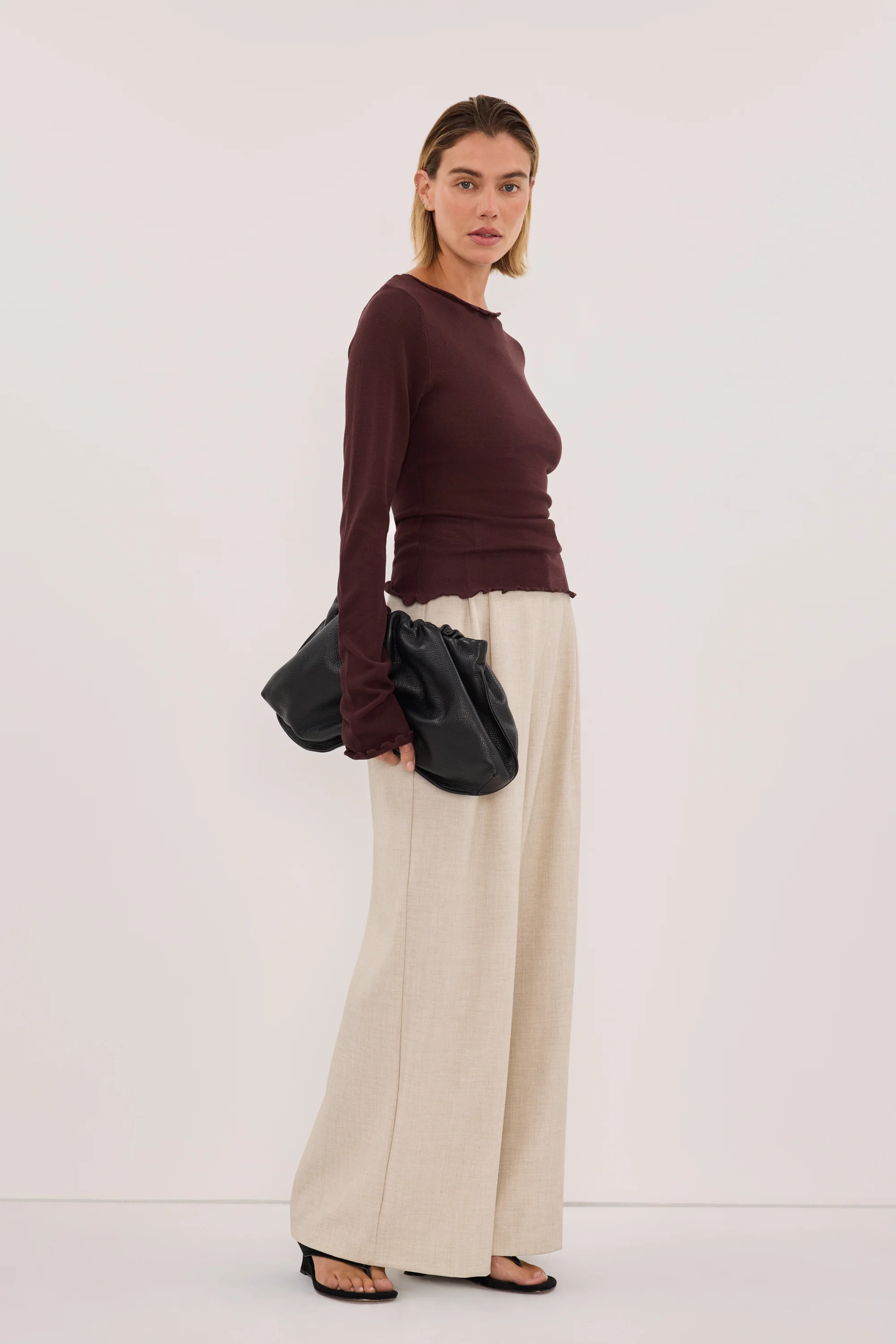 BLAKE PLUM LONG SLEEVE BOAT NECK KNIT TOP - Image 3