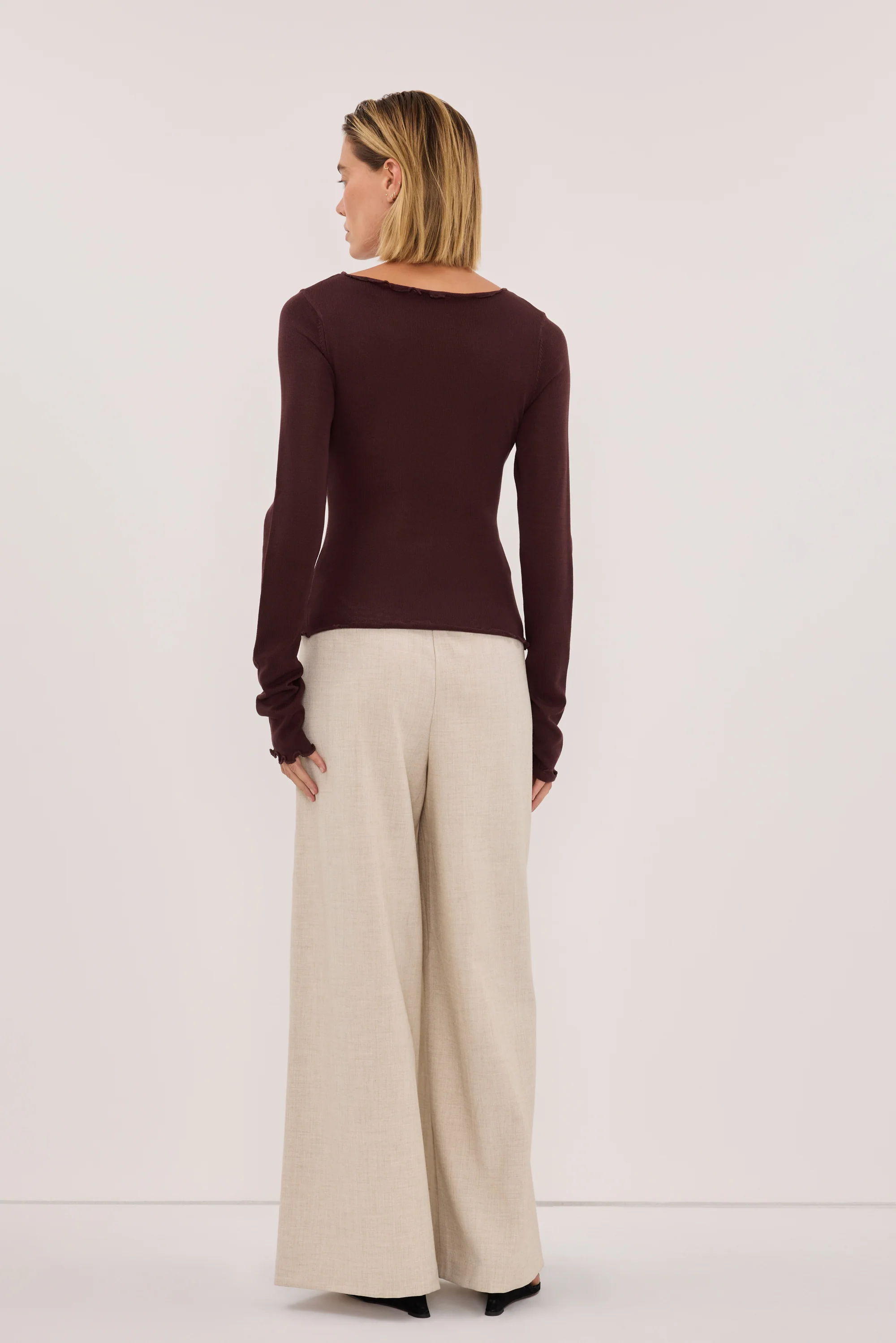 BLAKE PLUM LONG SLEEVE BOAT NECK KNIT TOP - Image 4