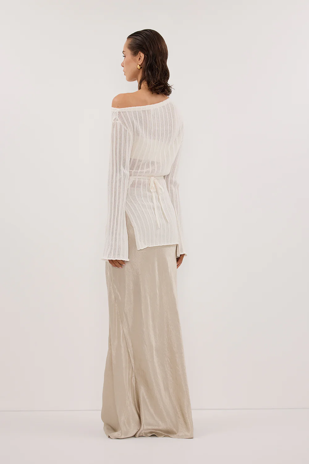 BOWIE IVORY LONG SLEEVE KNIT TOP - Image 4