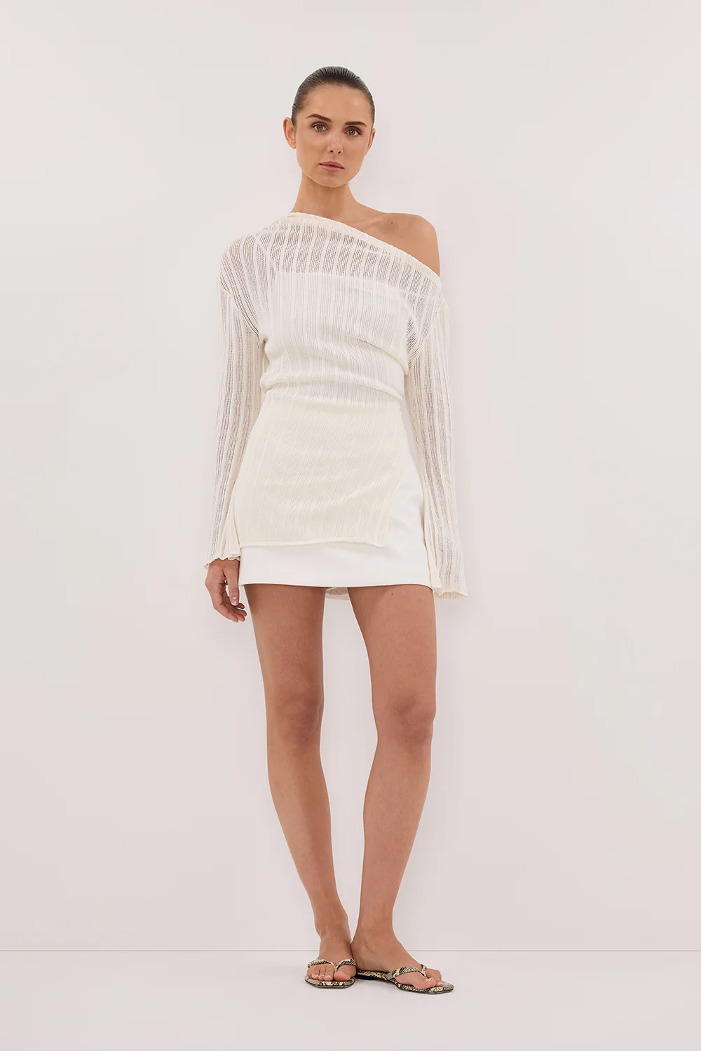 BOWIE IVORY LONG SLEEVE KNIT TOP - Image 6