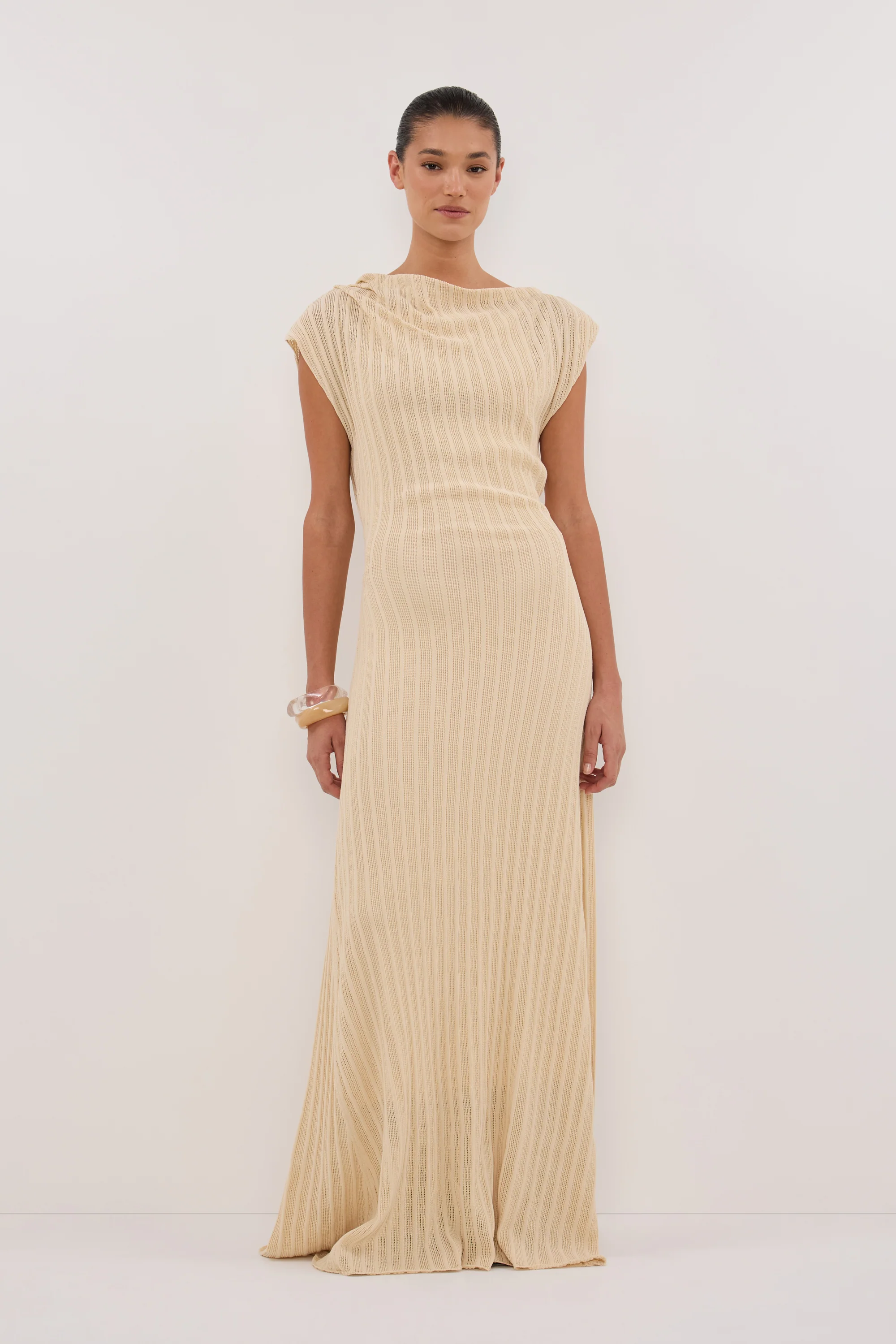 BOWIE NATURAL KNIT MAXI DRESS