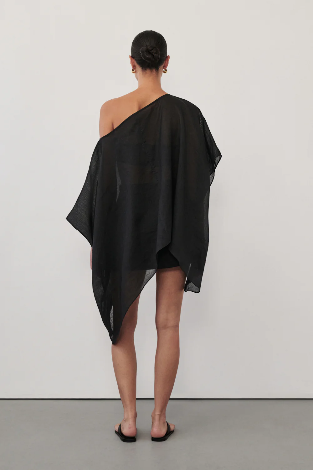 BRIANNE BLACK BATWING RAMIE TOP - Image 4