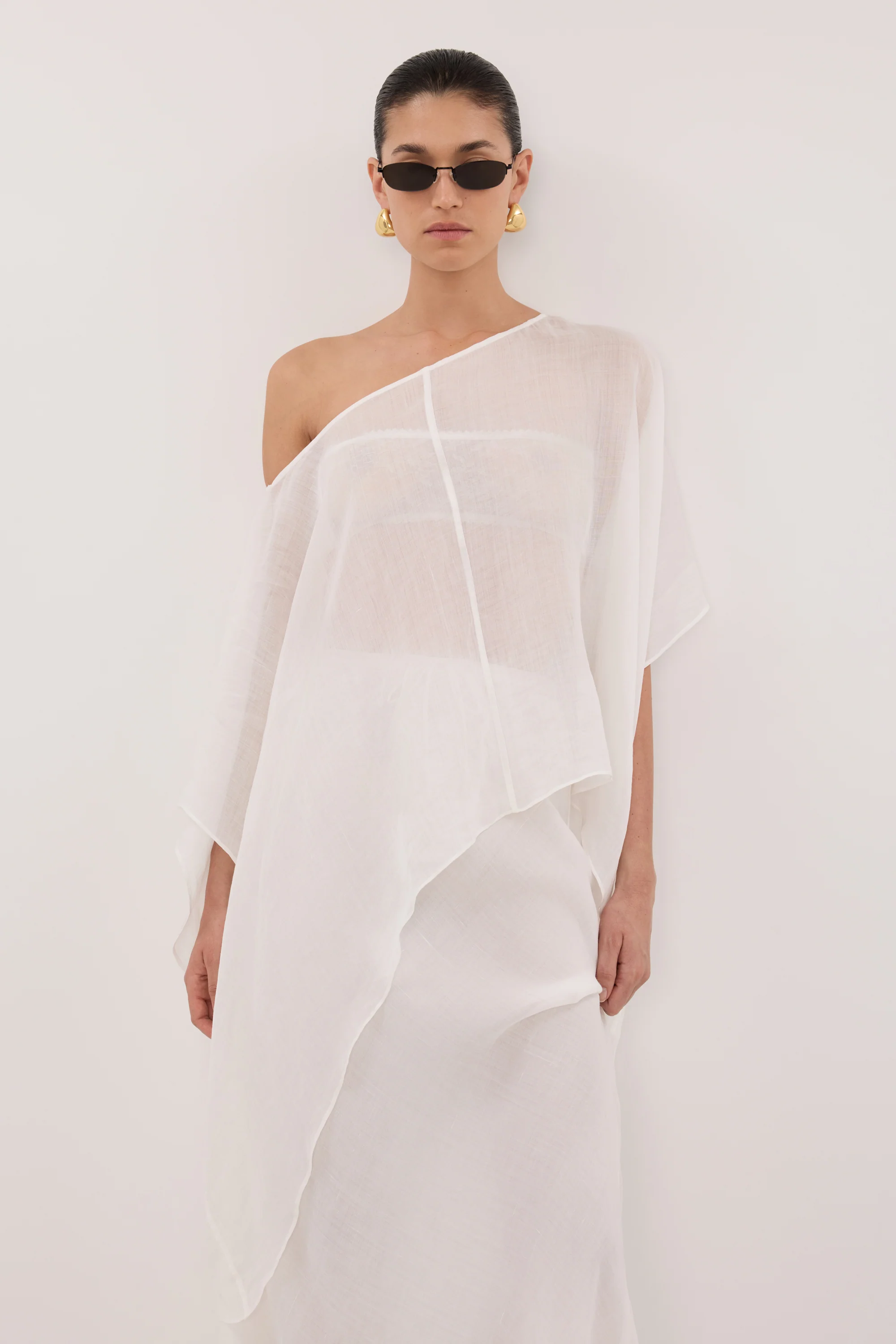 BRIANNE WHITE BATWING RAMIE TOP - Image 2