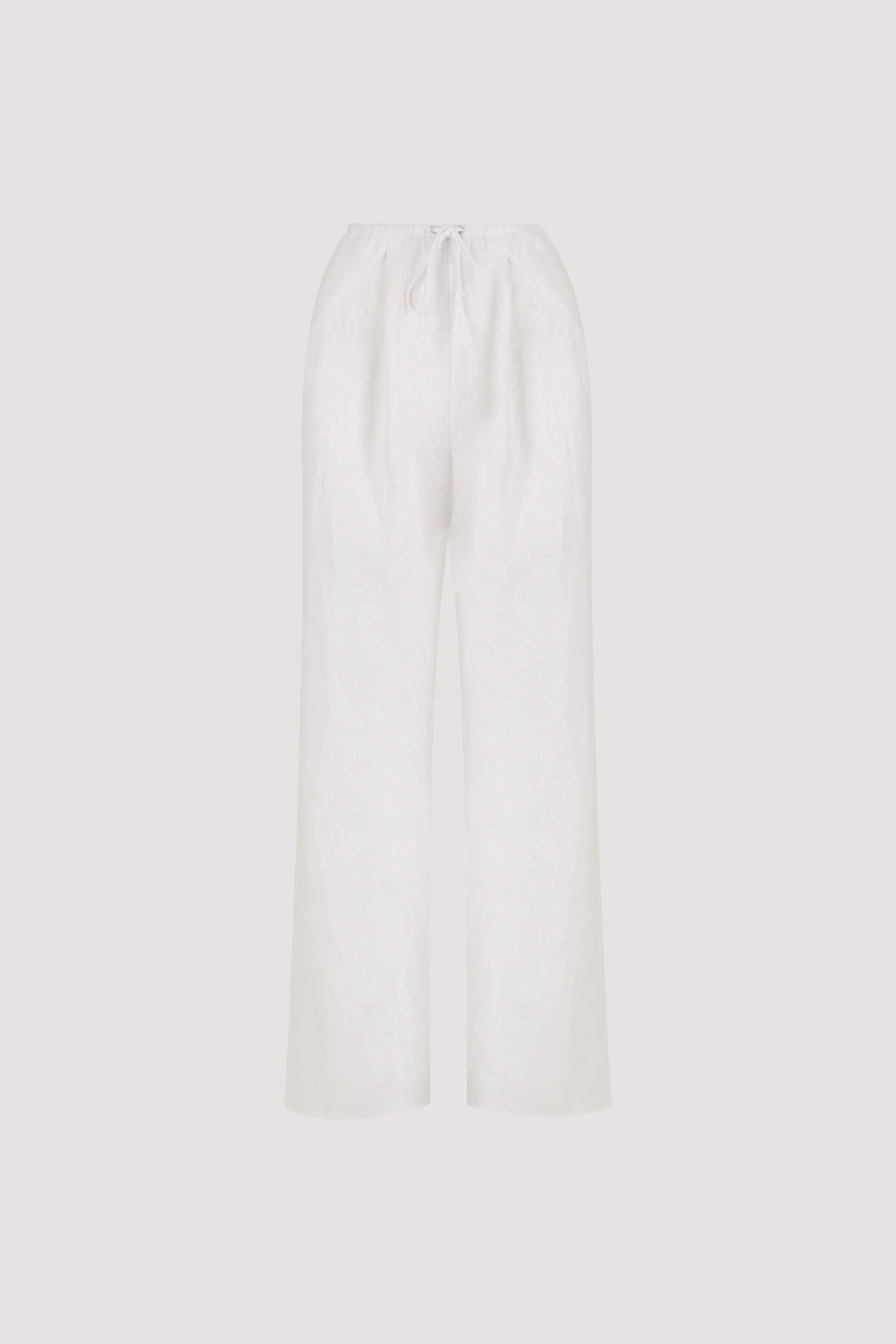 CARLA WHITE DRAWSTRING LINEN PANT - Image 6