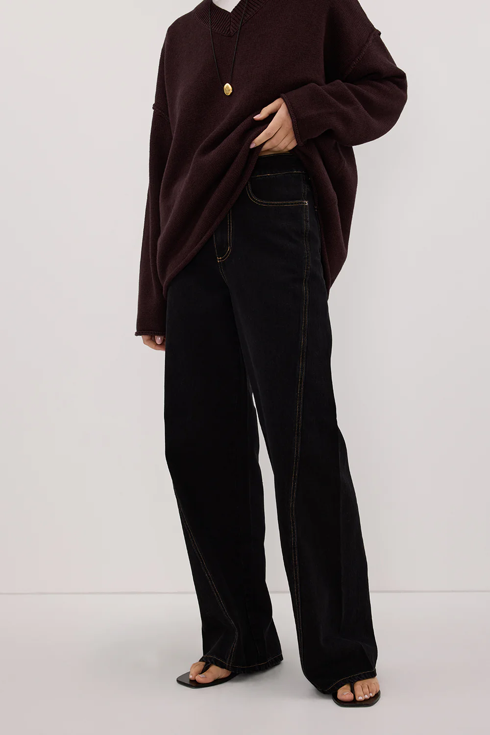 CARSON JET BLACK TALL WIDE LEG JEAN - Image 2
