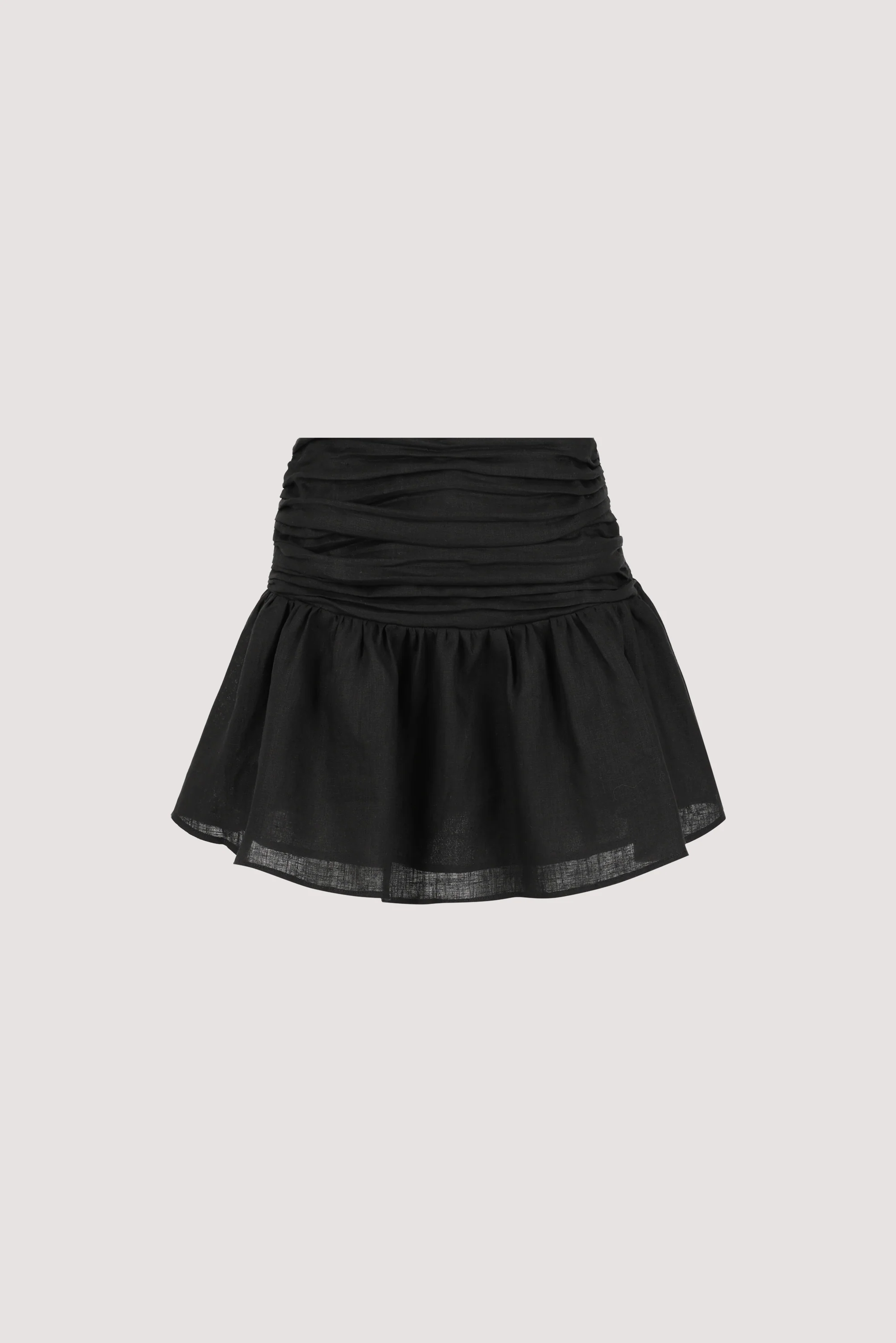 CATANIA BLACK LINEN MINI SKIRT - Image 6