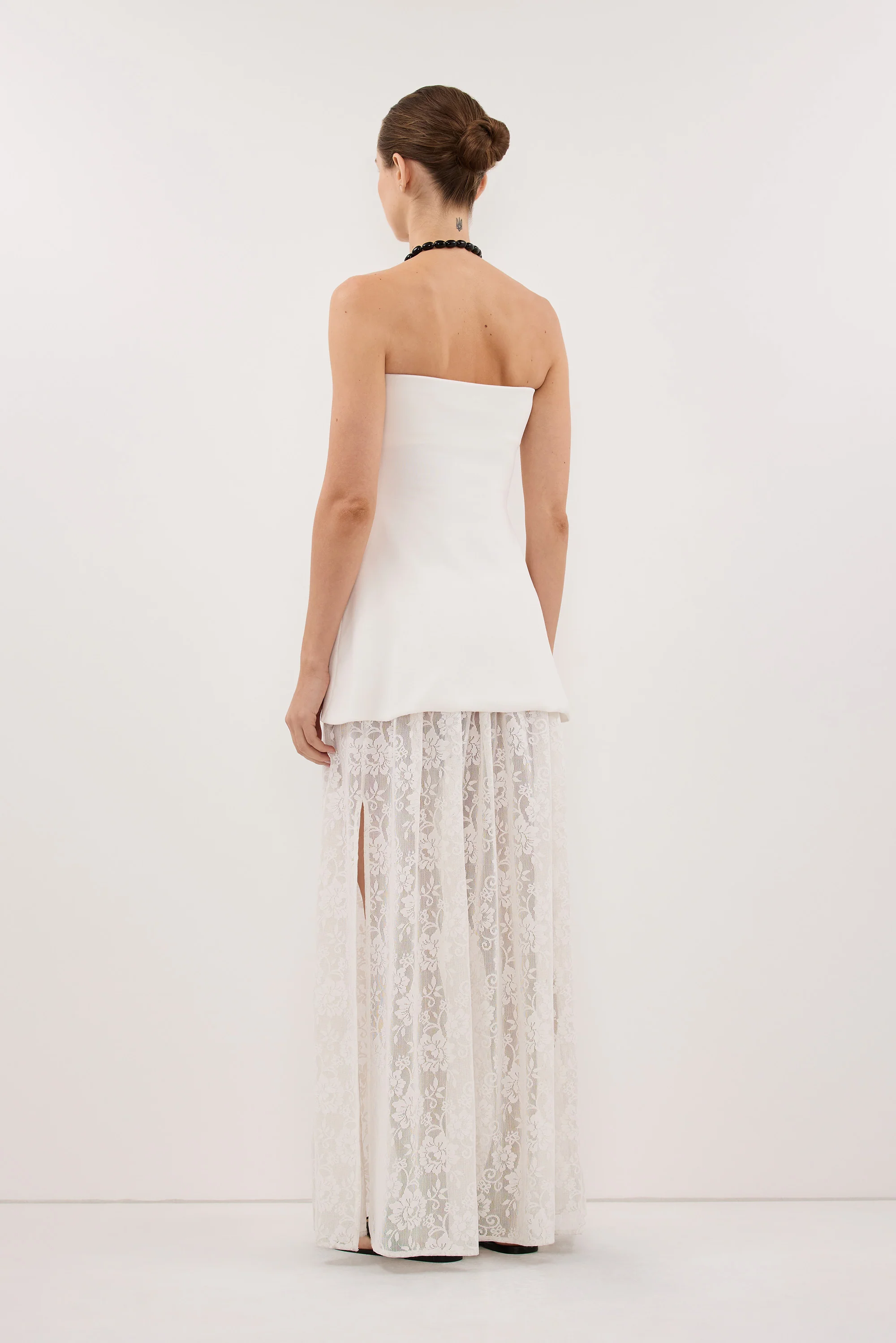 COCO OFF WHITE LONGLINE BANDEAU KNIT TOP - Image 4
