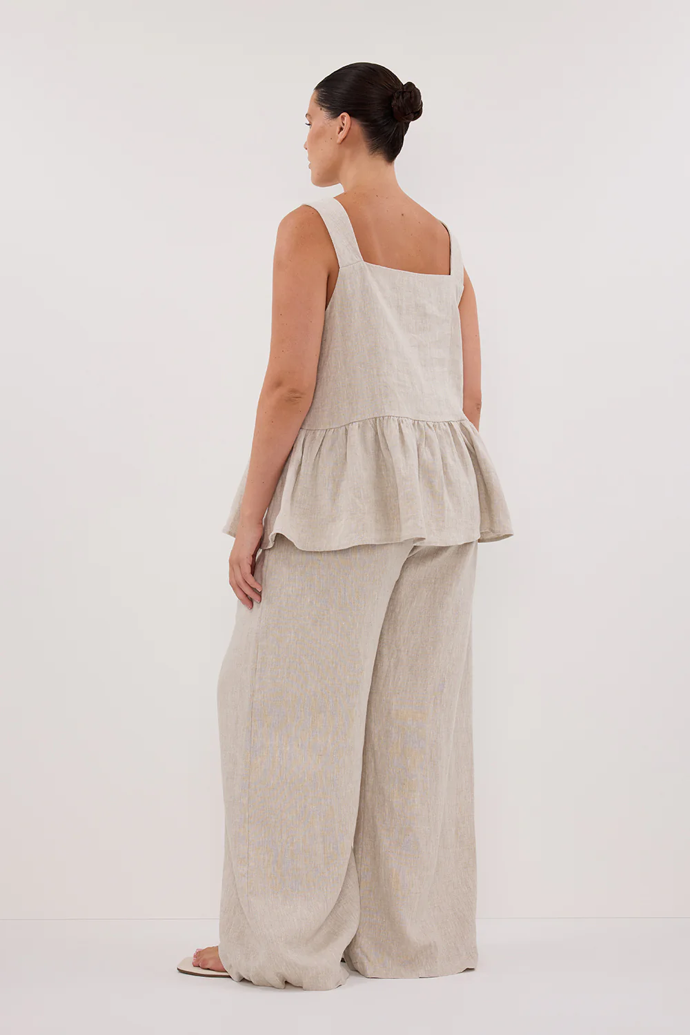 DAISY NATURAL LINEN PEPLUM TOP - Image 7