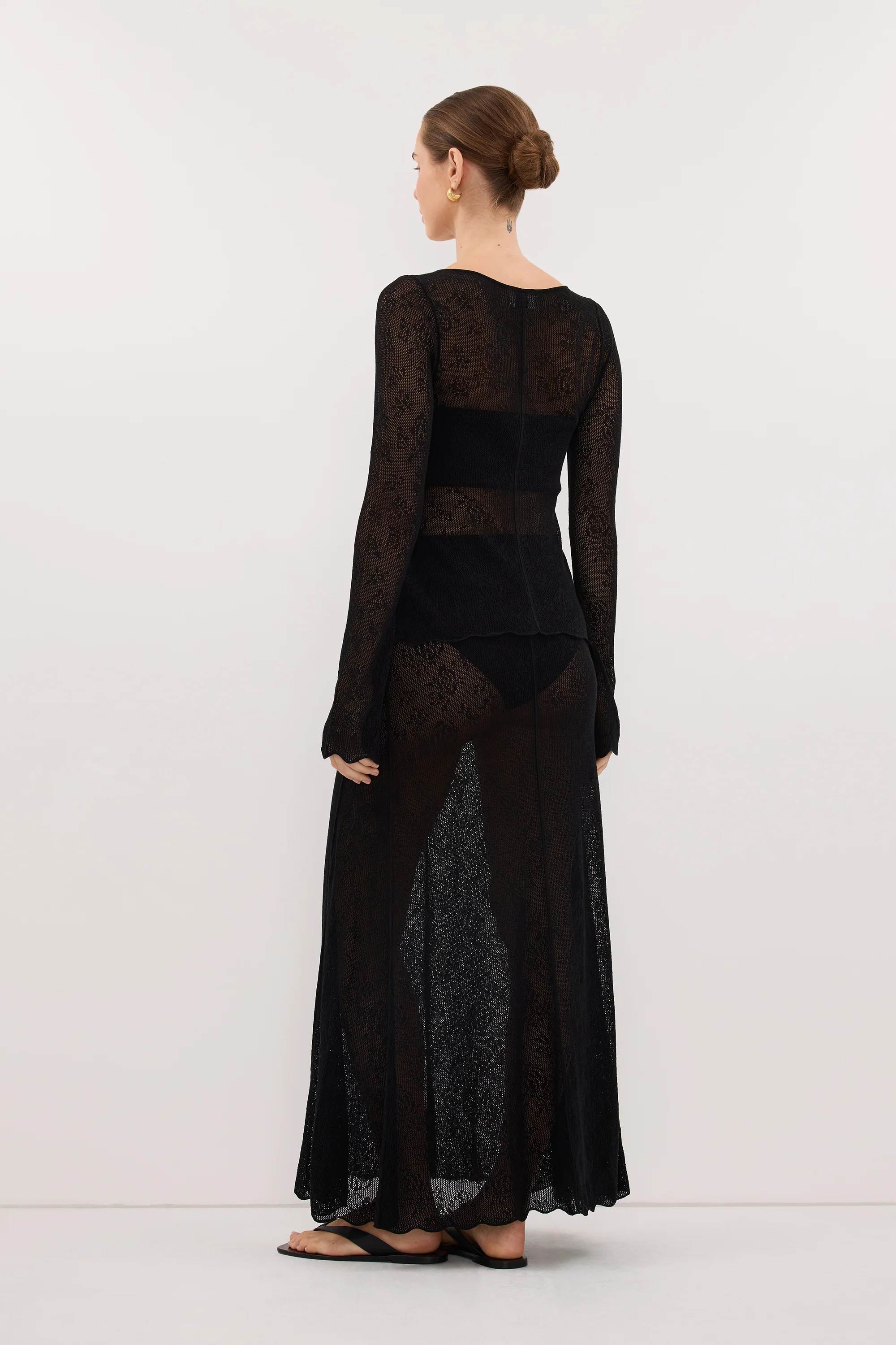 DELIA BLACK LACE BUTTON FRONT TOP - Image 4