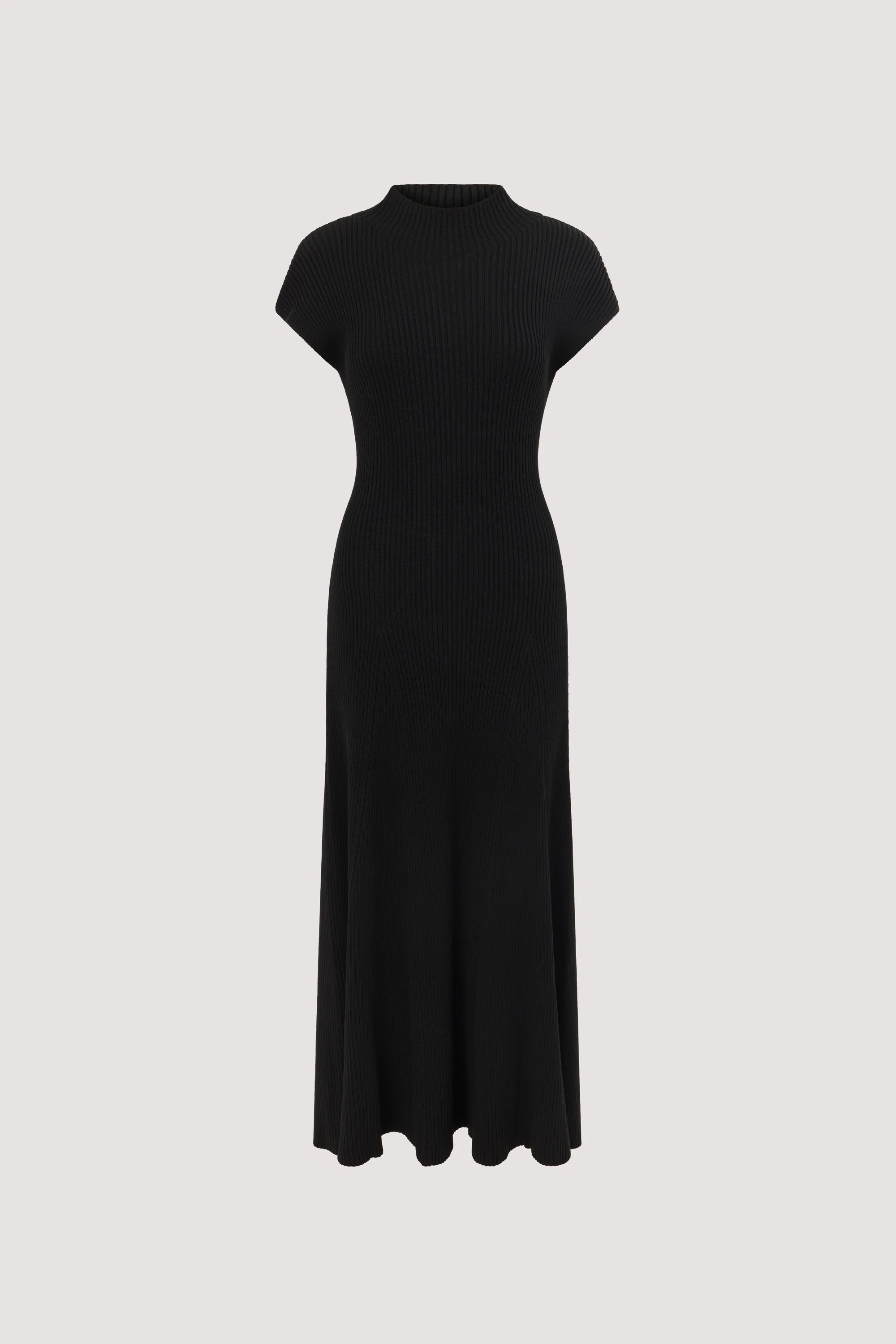 DELLA BLACK KNIT MIDI DRESS - Image 8