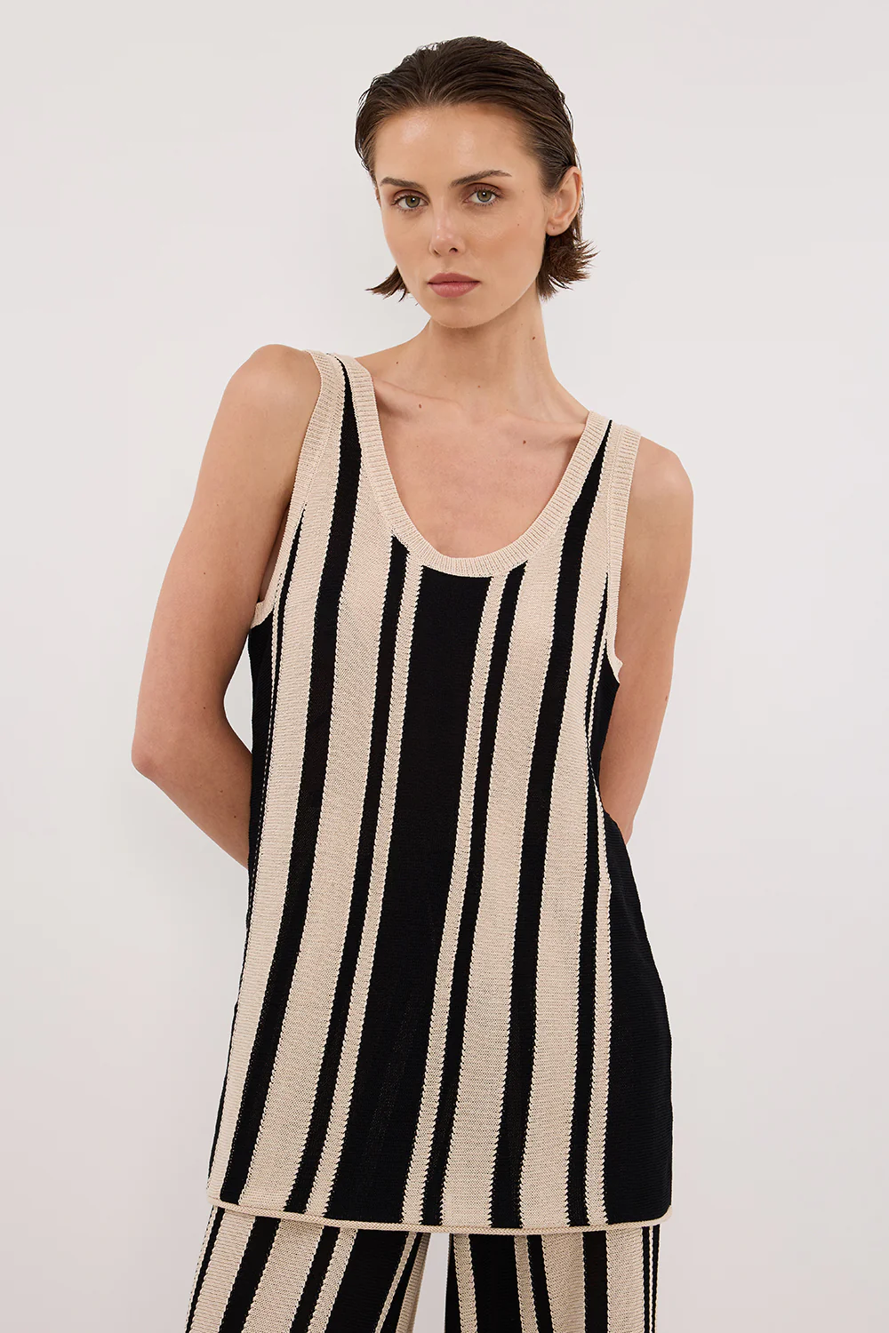 DELPHI STRIPE LONGLINE KNIT TUNIC - Image 2
