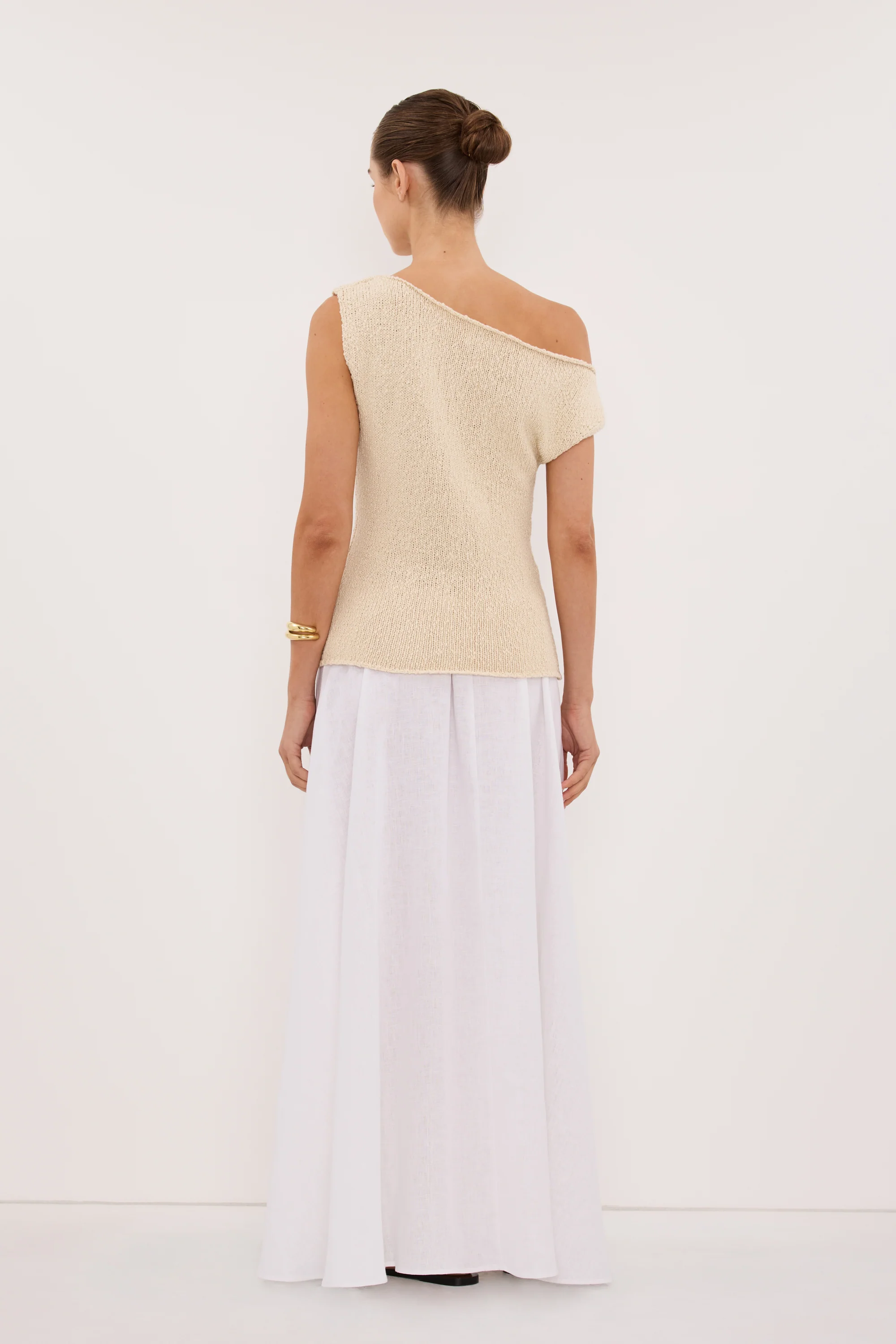DINA NATURAL COTTON ASYM KNIT TOP - Image 3
