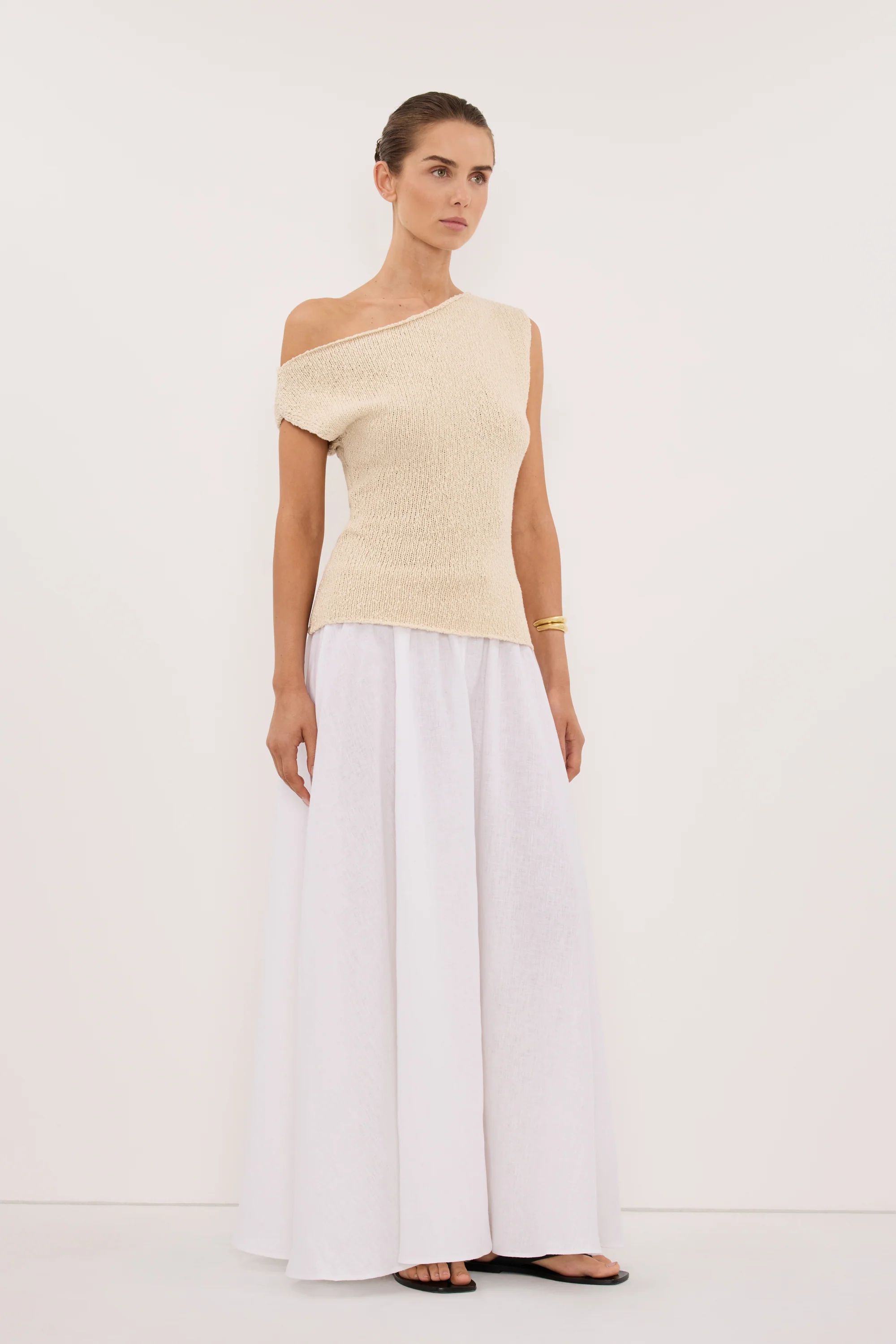 DINA NATURAL COTTON ASYM KNIT TOP - Image 4