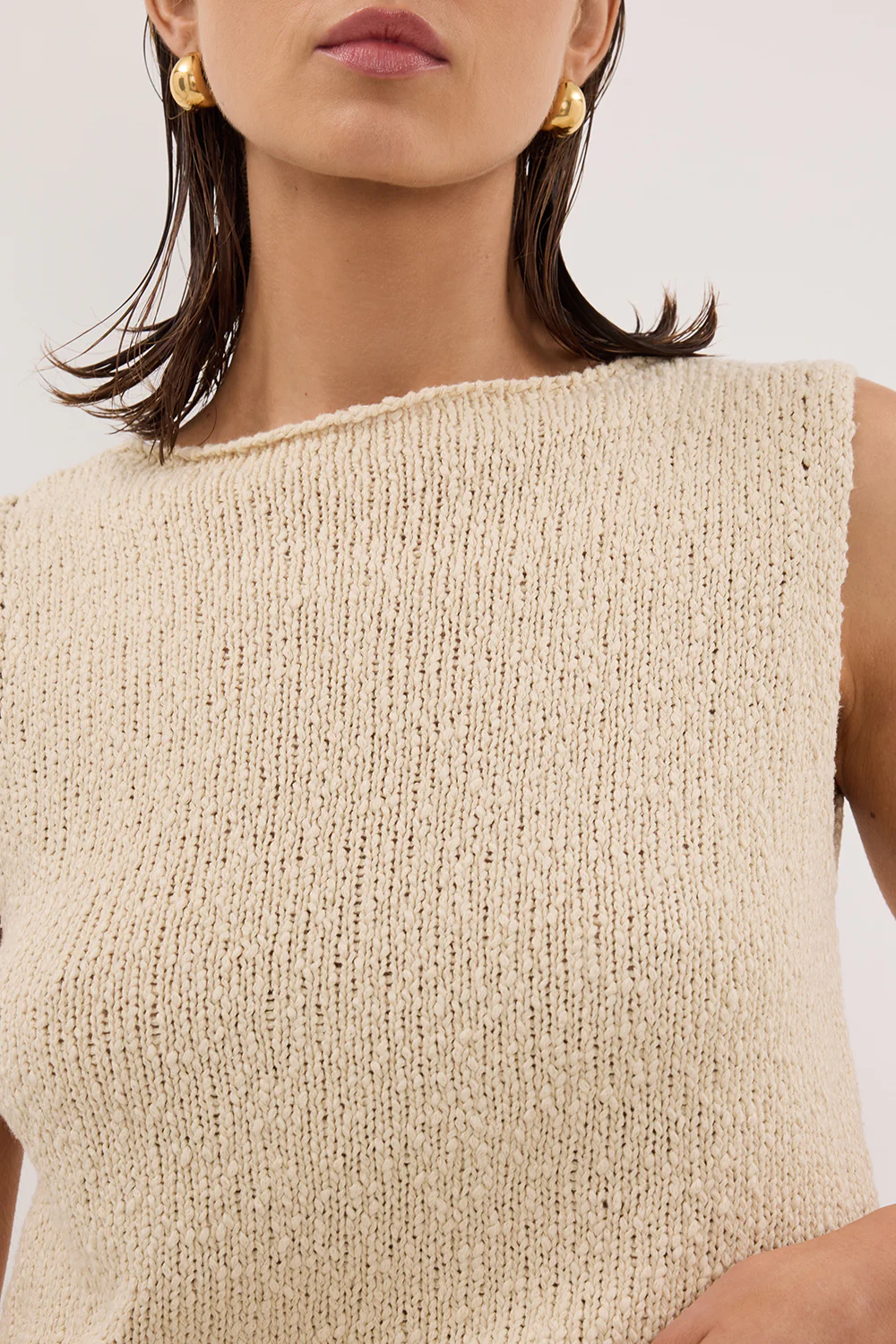 DINA NATURAL SLEEVELESS KNIT TOP - Image 5