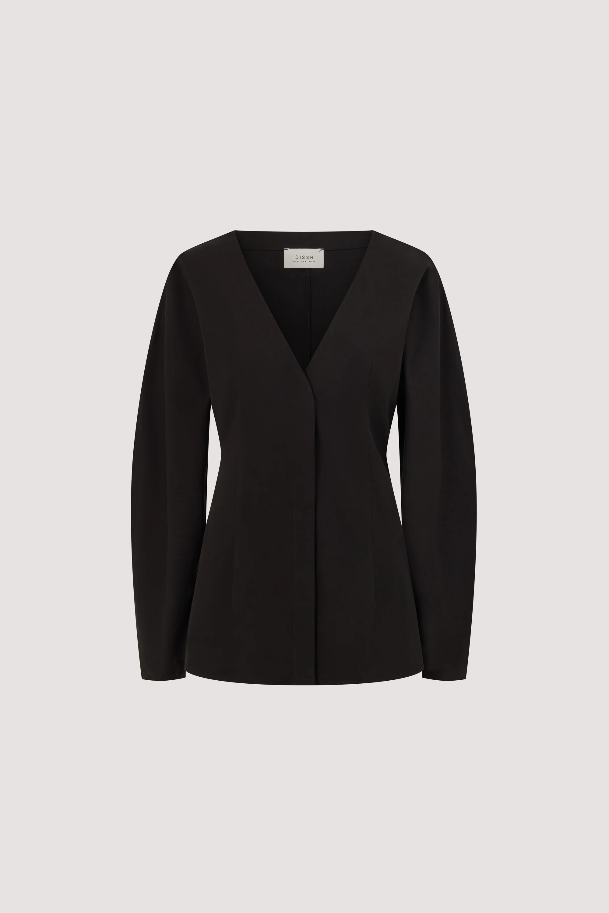 EDENA BLACK COTTON FITTED SHIRT - Image 6