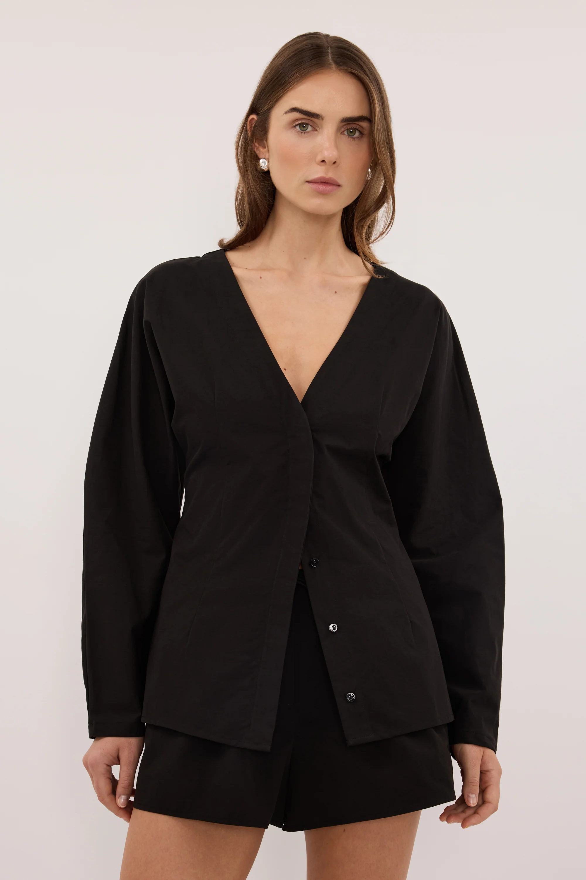 EDENA BLACK COTTON SHORT - Image 2