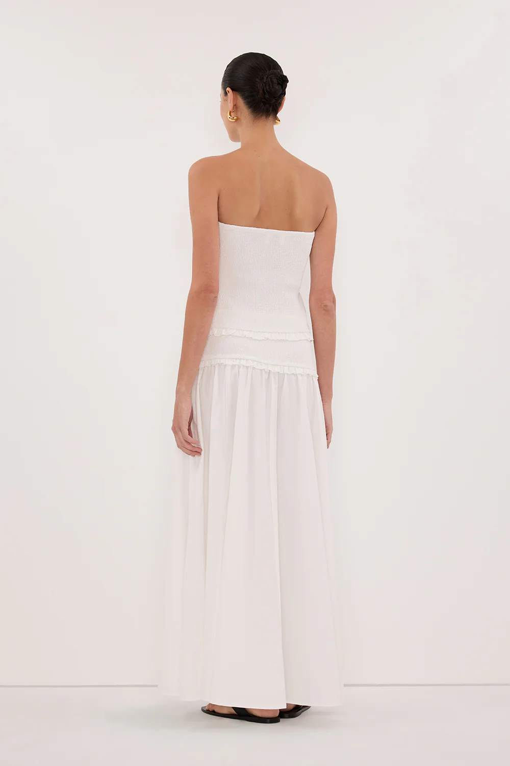 EDIE WHITE COTTON MIDI SKIRT - Image 3