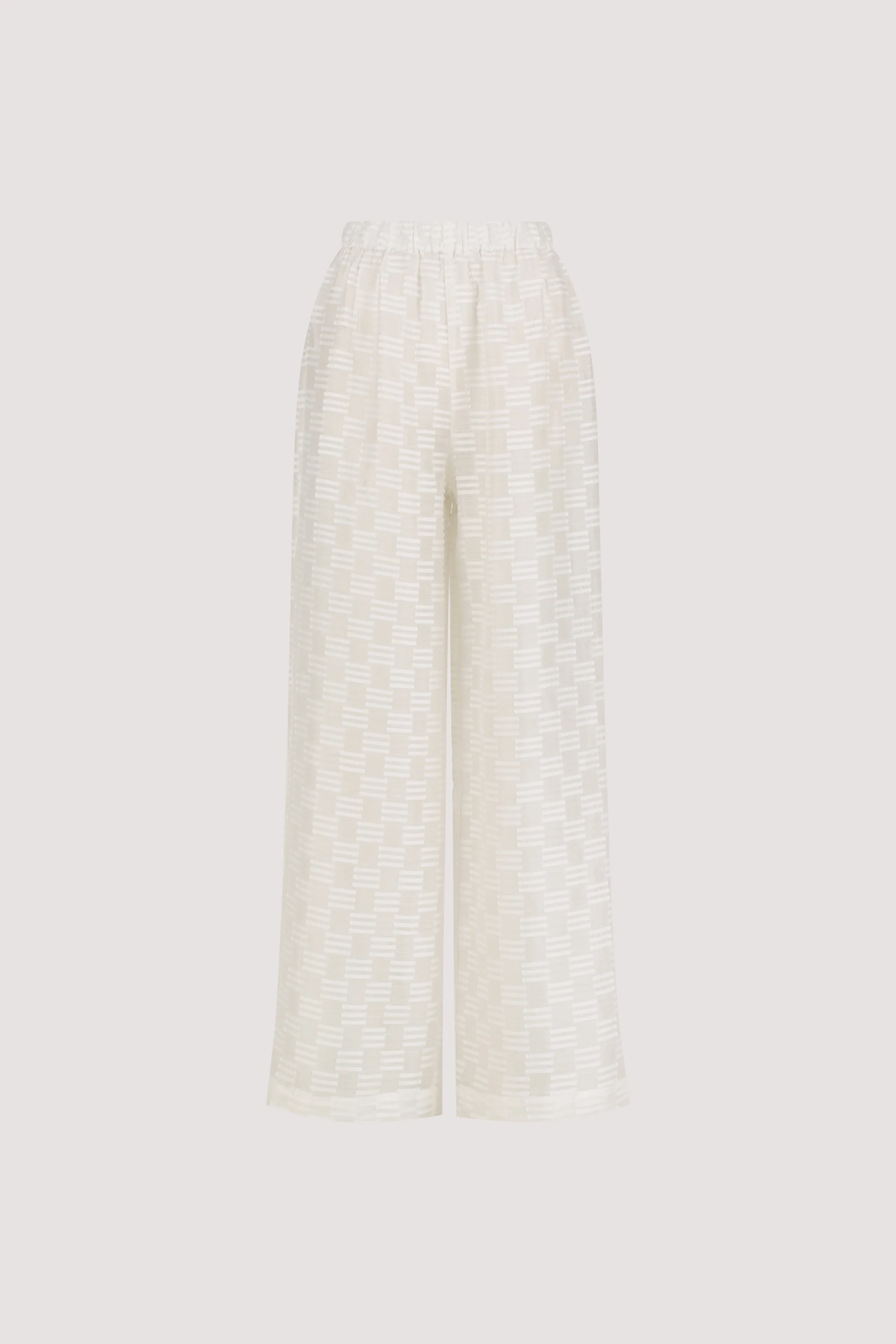 ELBA WHITE SHEER CHECK PANT - Image 6