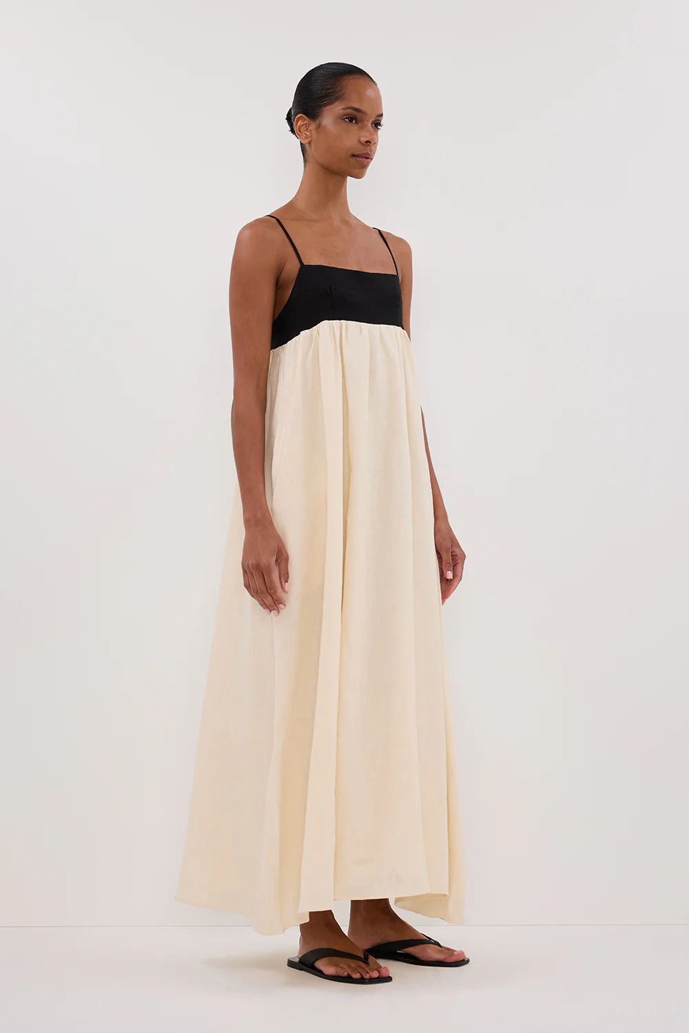 ELENA BUTTERMILK LINEN MAXI DRESS - Image 3