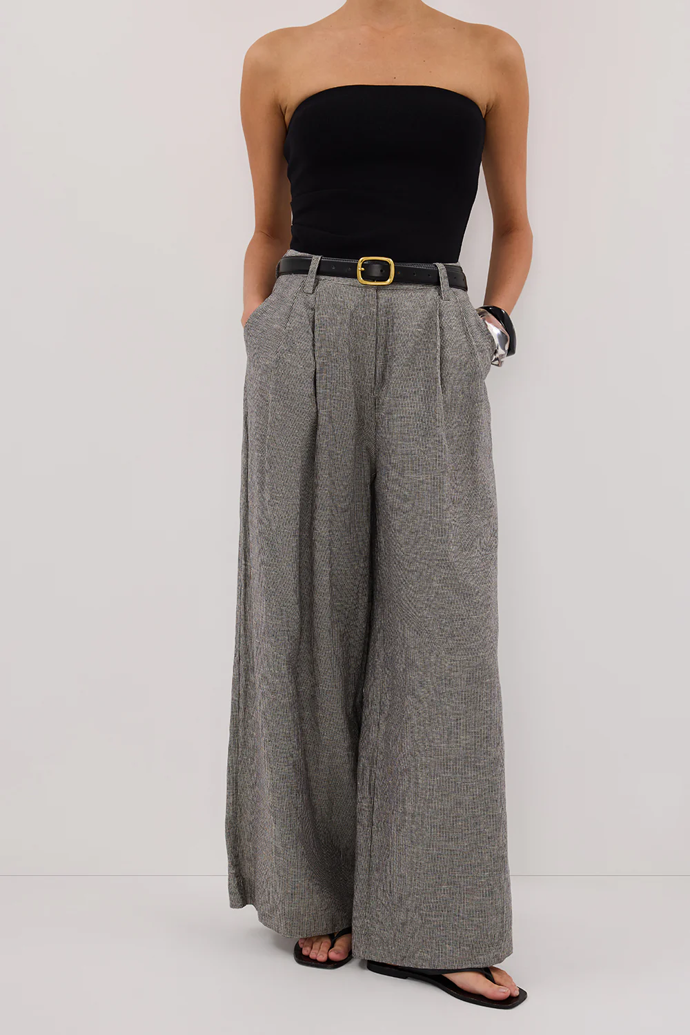 ELIAS CHARCOAL LINEN BLEND PANT - Image 3
