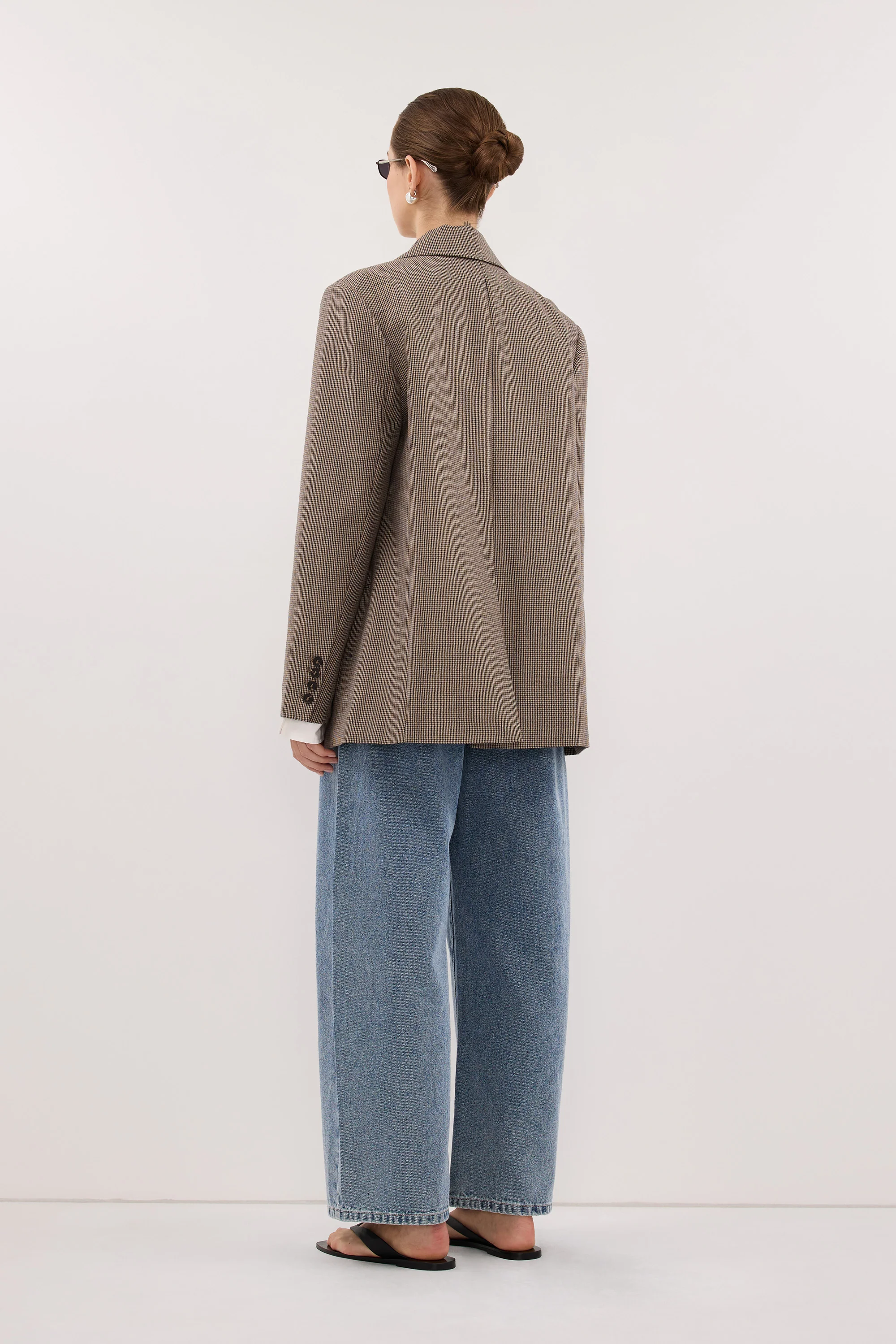 ELLORY BUFF OVERSIZED HOUNDSTOOTH BLAZER - Image 5