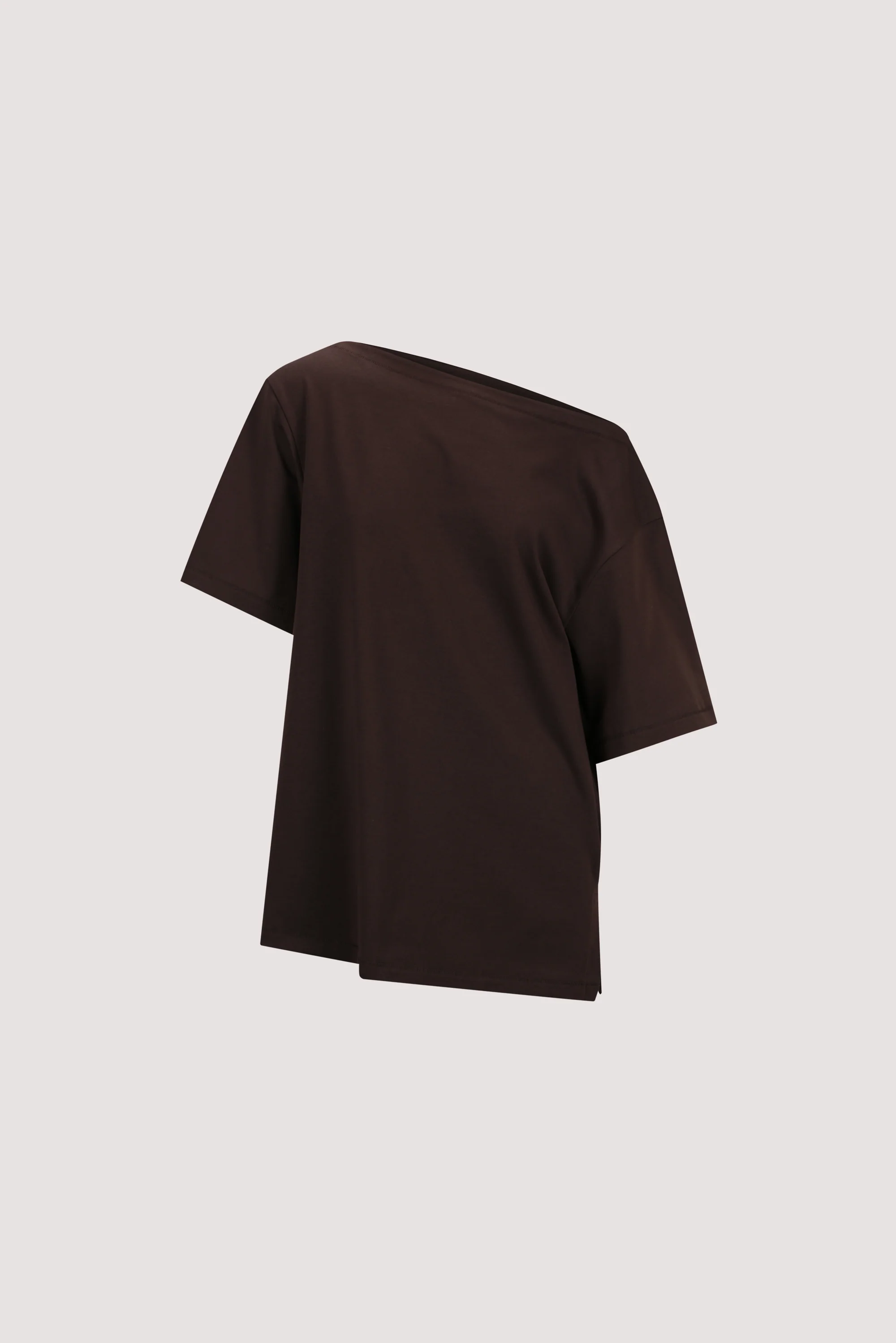 ESME BITTER CHOC ASYM BOAT NECK TEE - Image 7