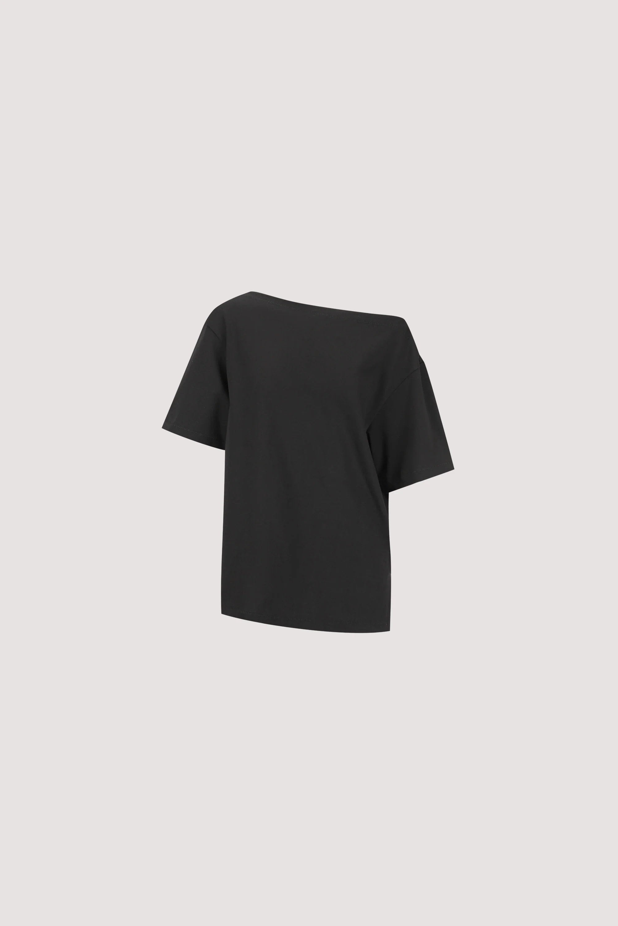 ESME BLACK ASYM BOAT NECK TEE - Image 6